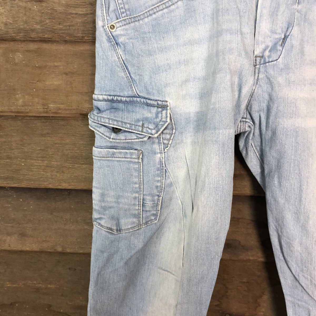 Japanese Brand Ever River Blue faded distressed Denim Pants #3347 Size US 31 - 6 Thumbnail