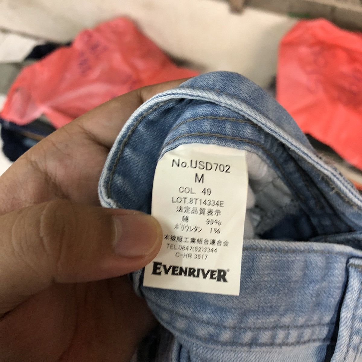 Japanese Brand Ever River Blue faded distressed Denim Pants #3347 Size US 31 - 17 Thumbnail