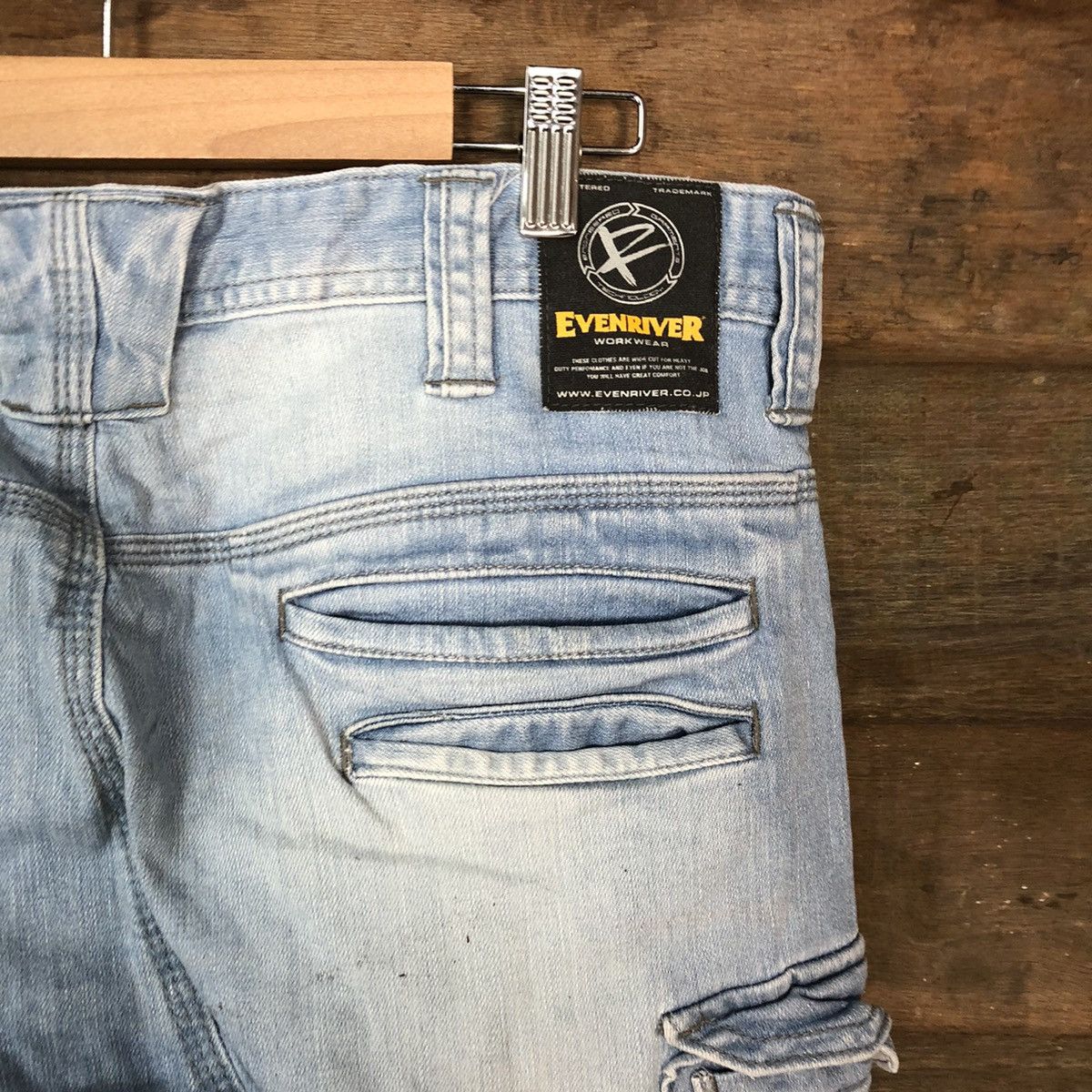 Japanese Brand Ever River Blue faded distressed Denim Pants #3347 Size US 31 - 15 Thumbnail