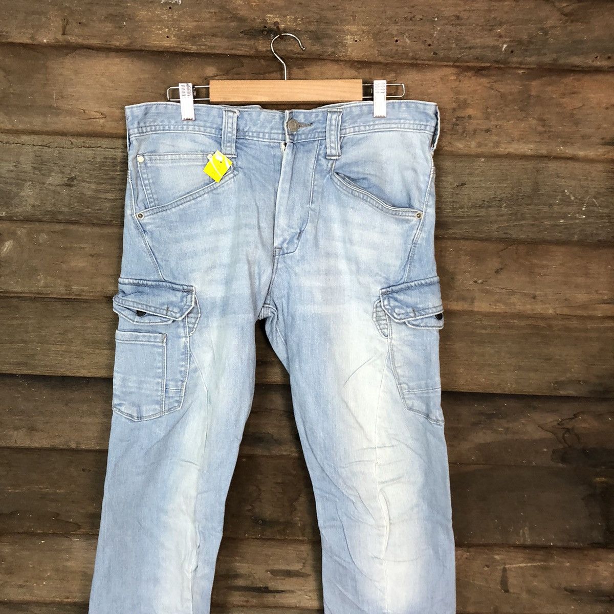 Japanese Brand Ever River Blue faded distressed Denim Pants #3347 Size US 31 - 2 Thumbnail