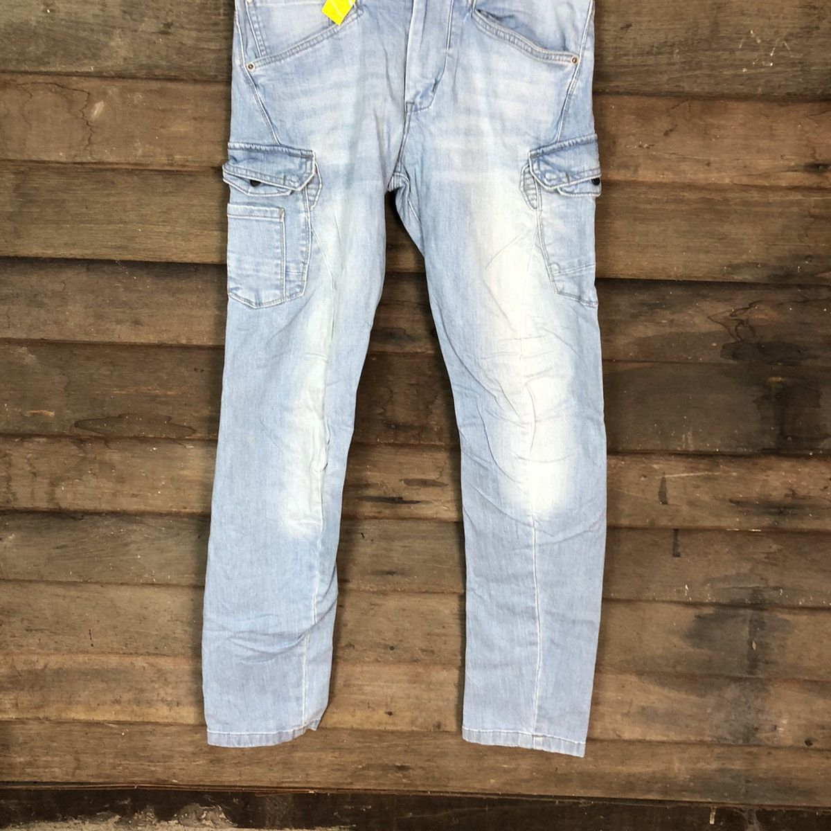 Japanese Brand Ever River Blue faded distressed Denim Pants #3347 Size US 31 - 3 Thumbnail