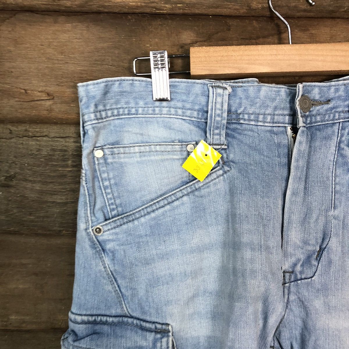 Japanese Brand Ever River Blue faded distressed Denim Pants #3347 Size US 31 - 4 Thumbnail