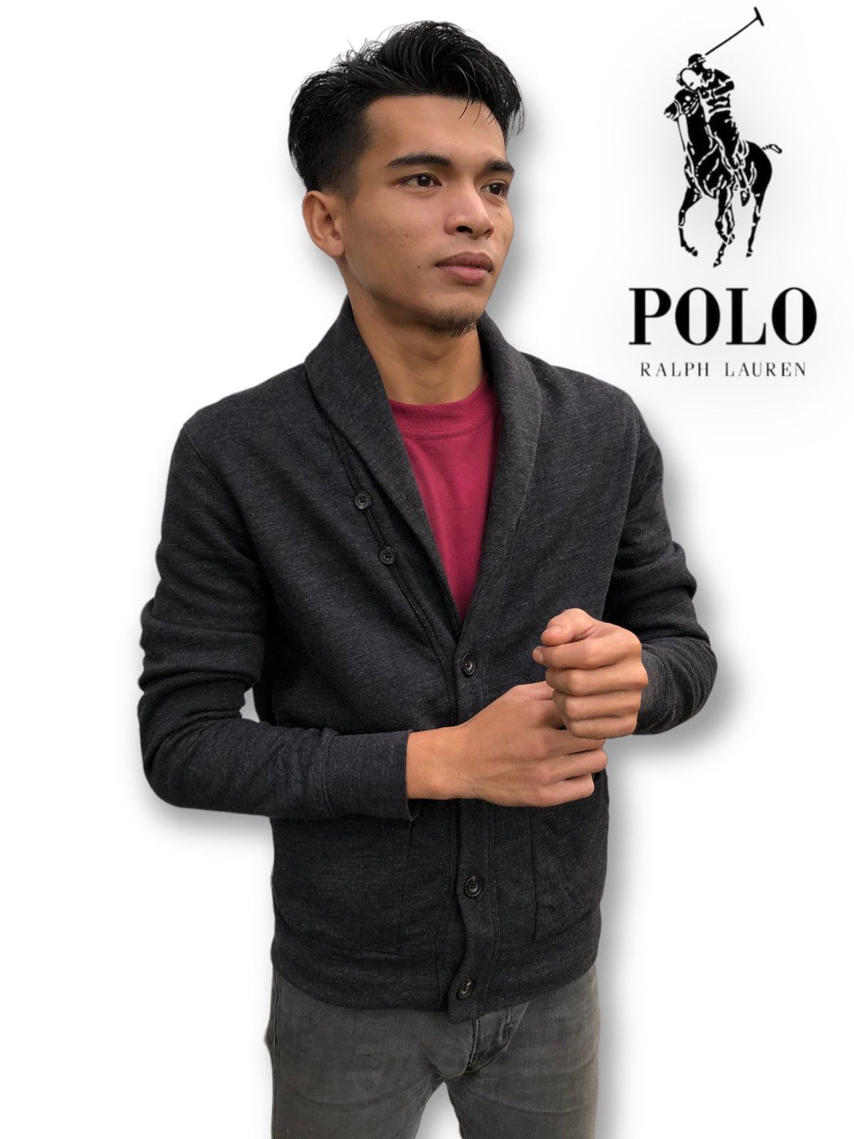 Polo Ralph Lauren 🔥Vintage Polo Ralph Lauren Shawl Collar Button Jacket Size US XS / EU 42 / 0 - 1 Thumbnail