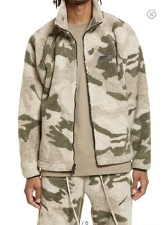 Fear of God Essentials - Essentials Polar Fleece Full Zip Jacket - Camo, Camo / XXL | Feature