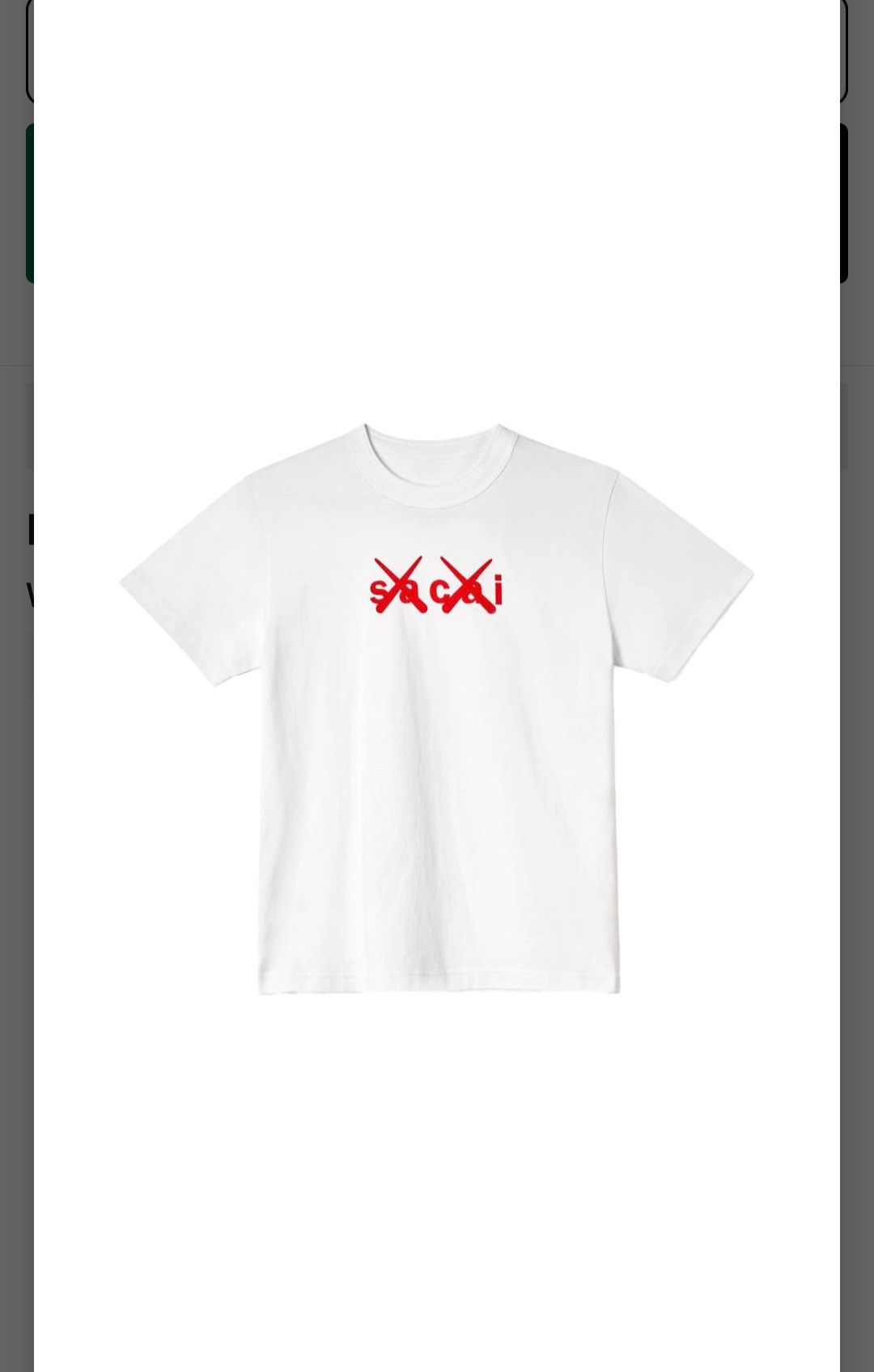 Sacai x Kaws Flock Print short sleeve sz XS