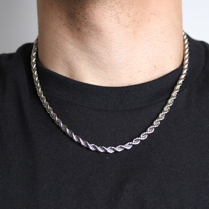 Chain Silver 5mm Rope Chain Necklace 18-24