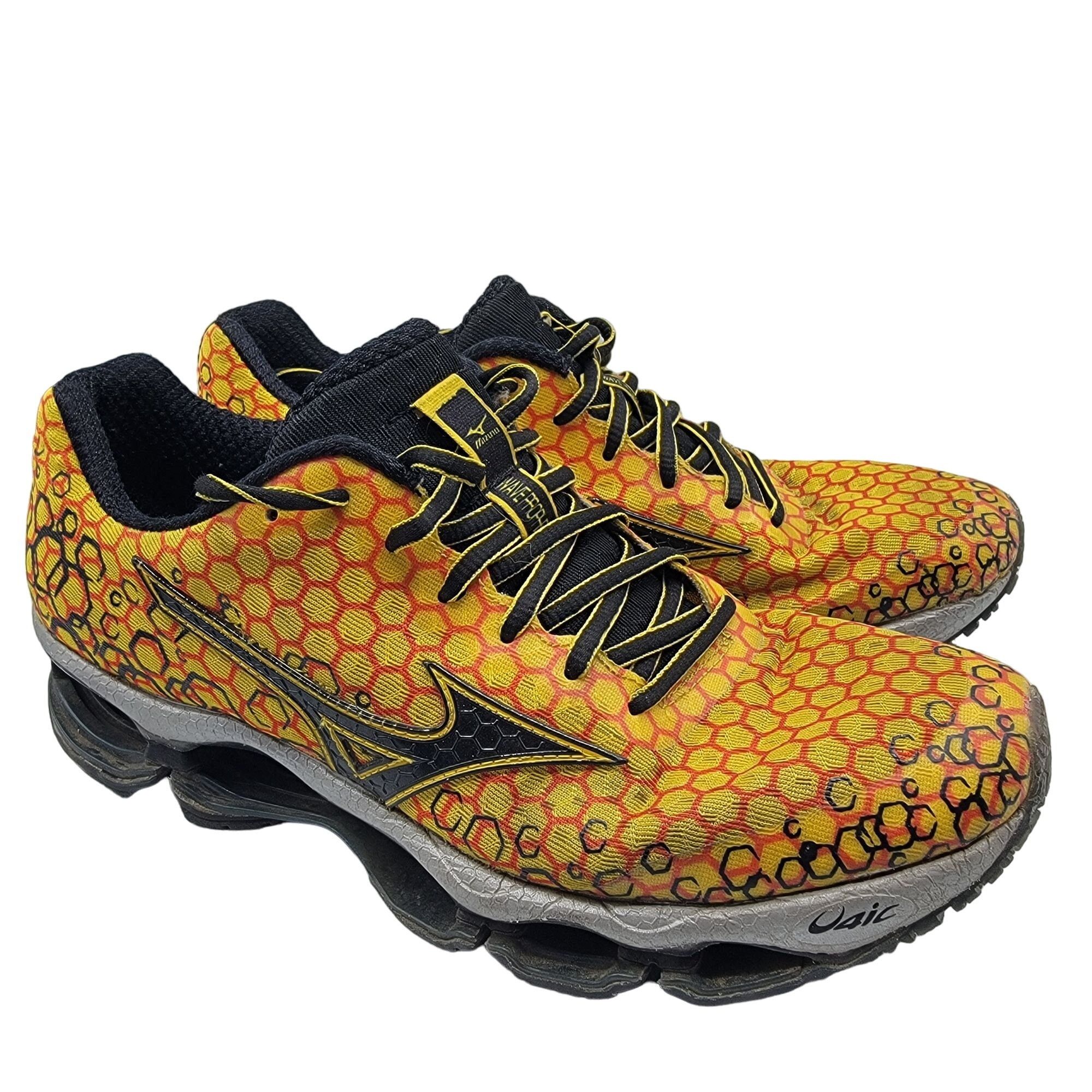 Mizuno Wave Prophecy Mens Size Black Yellow Running Sh