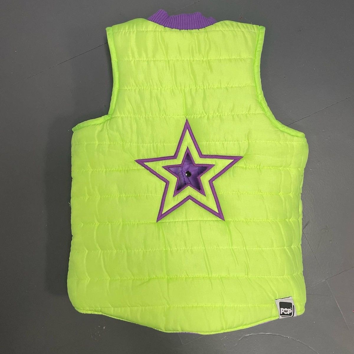 Other Vintage 90s Y2K Purple Green Reversible Star Puffer Vest Size XS / US 0-2 / IT 36-38 - 2 Thumbnail