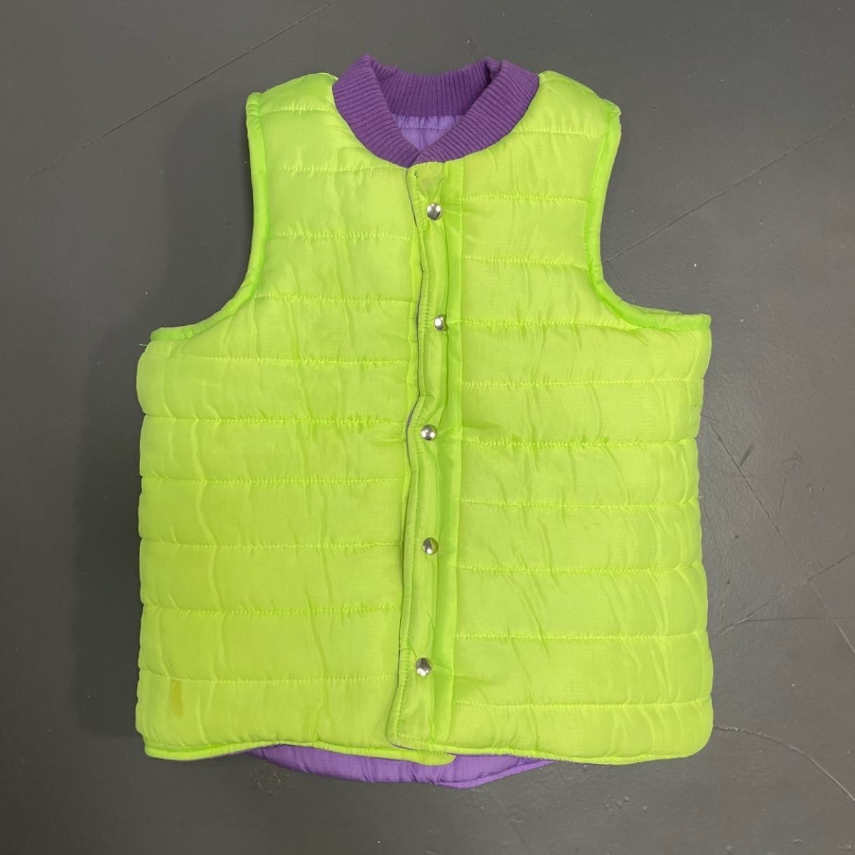Other Vintage 90s Y2K Purple Green Reversible Star Puffer Vest Size XS / US 0-2 / IT 36-38 - 4 Thumbnail