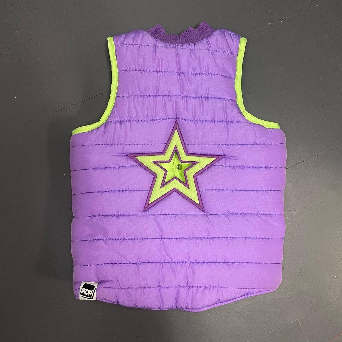 image of Vintage 90's Y2K Purple Green Reversible Star Puffer Vest in Purple/Green, Women's (Size XS)