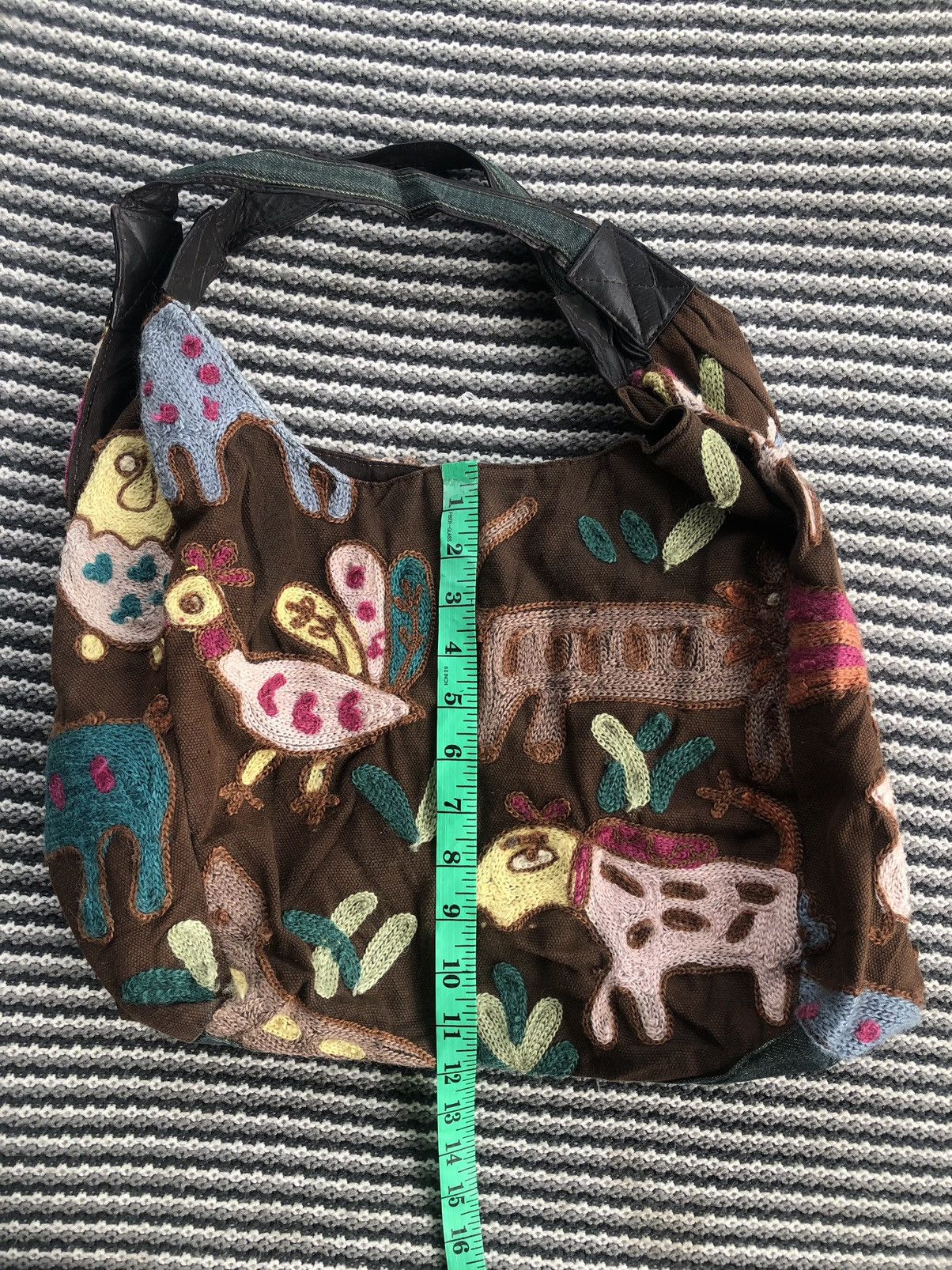 Japanese Brand Durable Multicolor Animal Doodle Tote Bag Size ONE SIZE - 5 Thumbnail