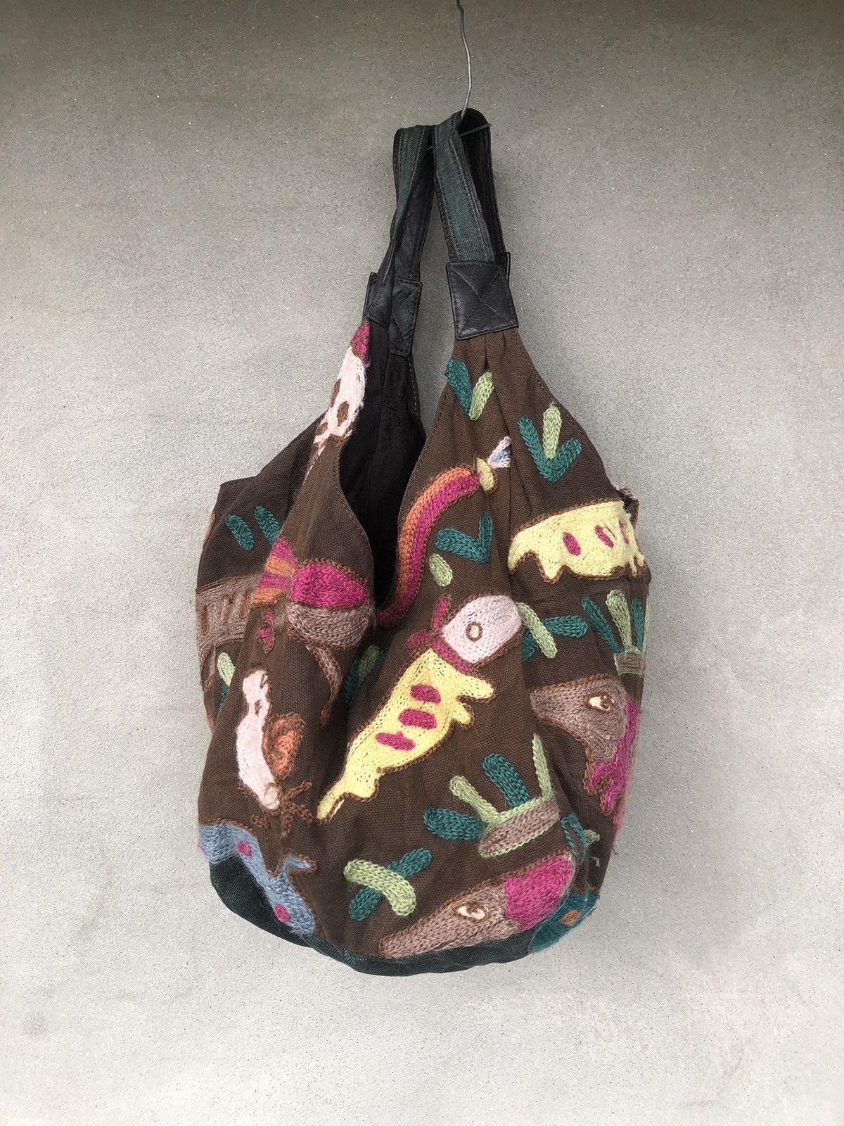 Japanese Brand Durable Multicolor Animal Doodle Tote Bag Size ONE SIZE - 3 Thumbnail