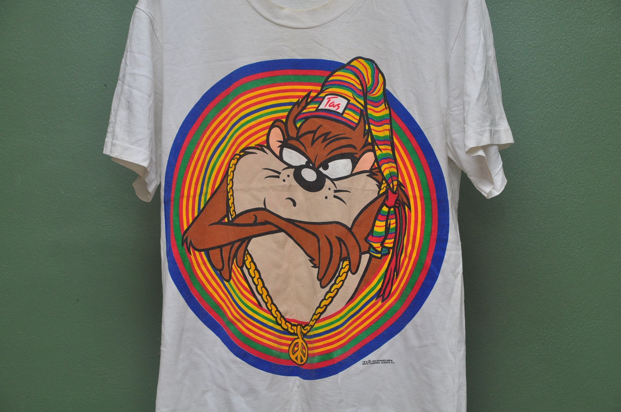 Disney Vintage 90s Taz Mania Big Picture White Colour Shirt Size US M / EU 48-50 / 2 - 3 Thumbnail