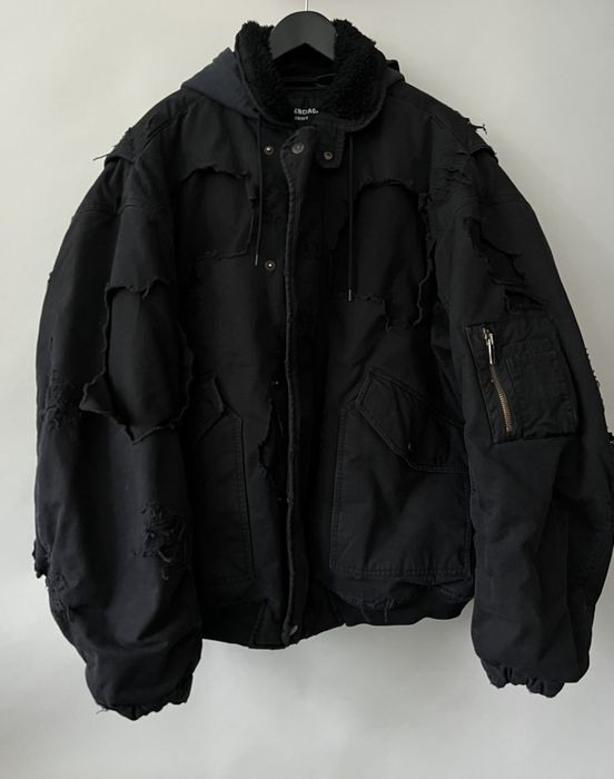 Balenciaga ⚠️RARE⚠️ Balenciaga SS22 Destroyed Bomber Jacket | Grailed