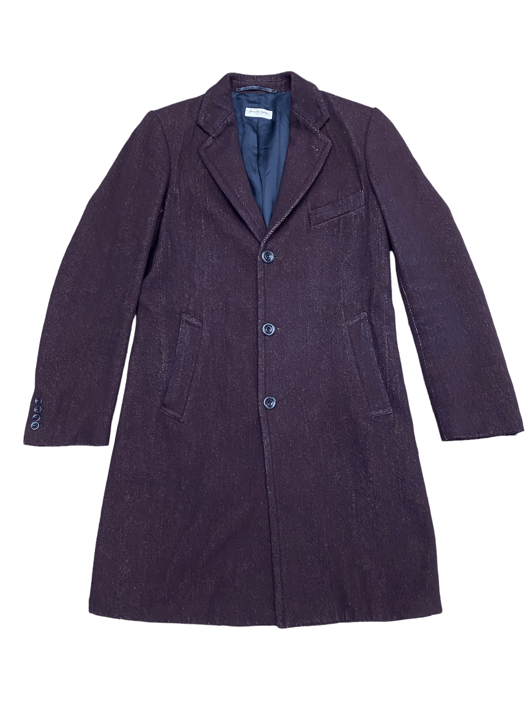 Dries Van Noten Burgundy Wool / Cotton Coat Size US S / EU 44-46 / 1 - 3 Thumbnail