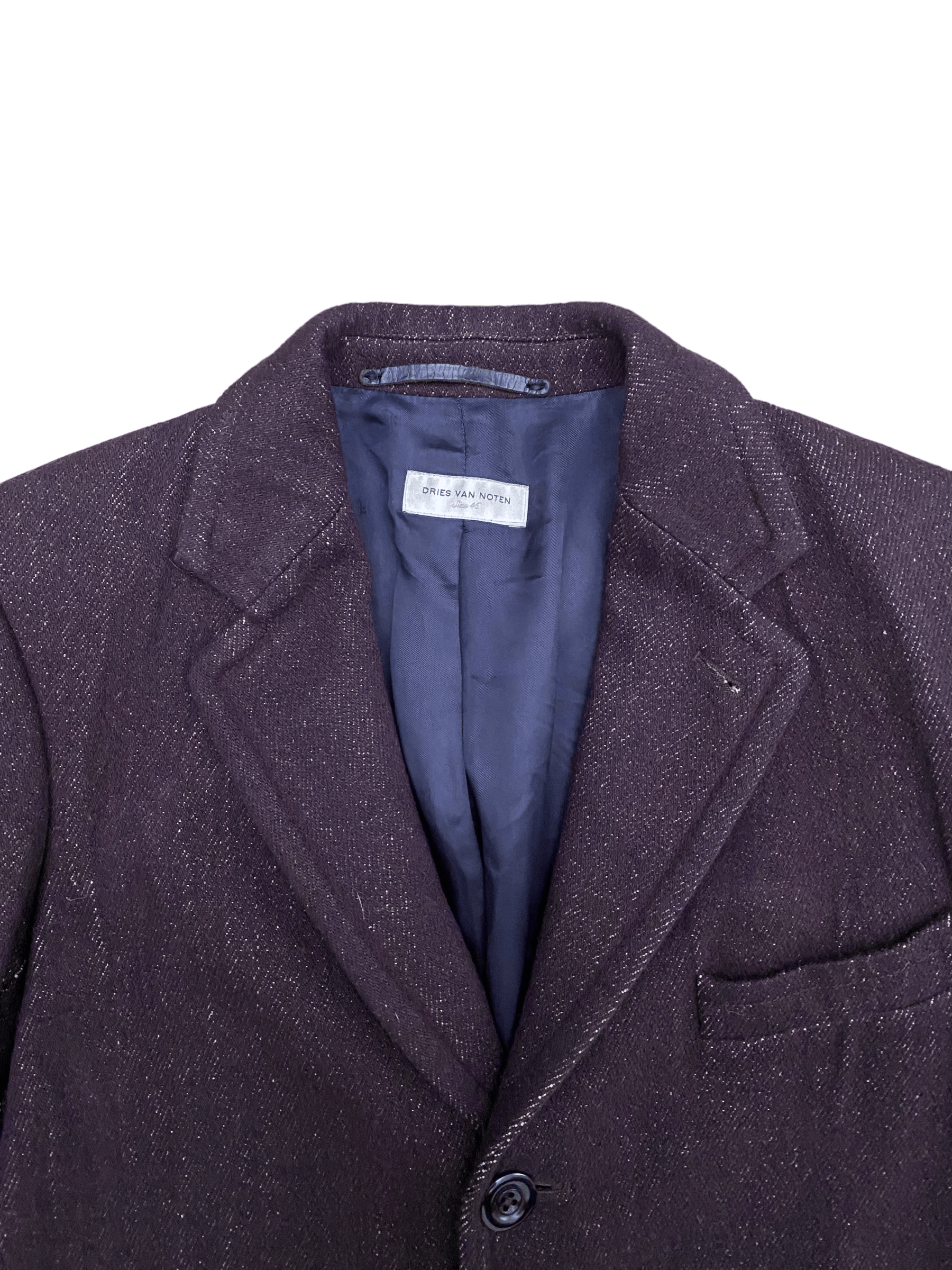 Dries Van Noten Burgundy Wool / Cotton Coat Size US S / EU 44-46 / 1 - 2 Thumbnail