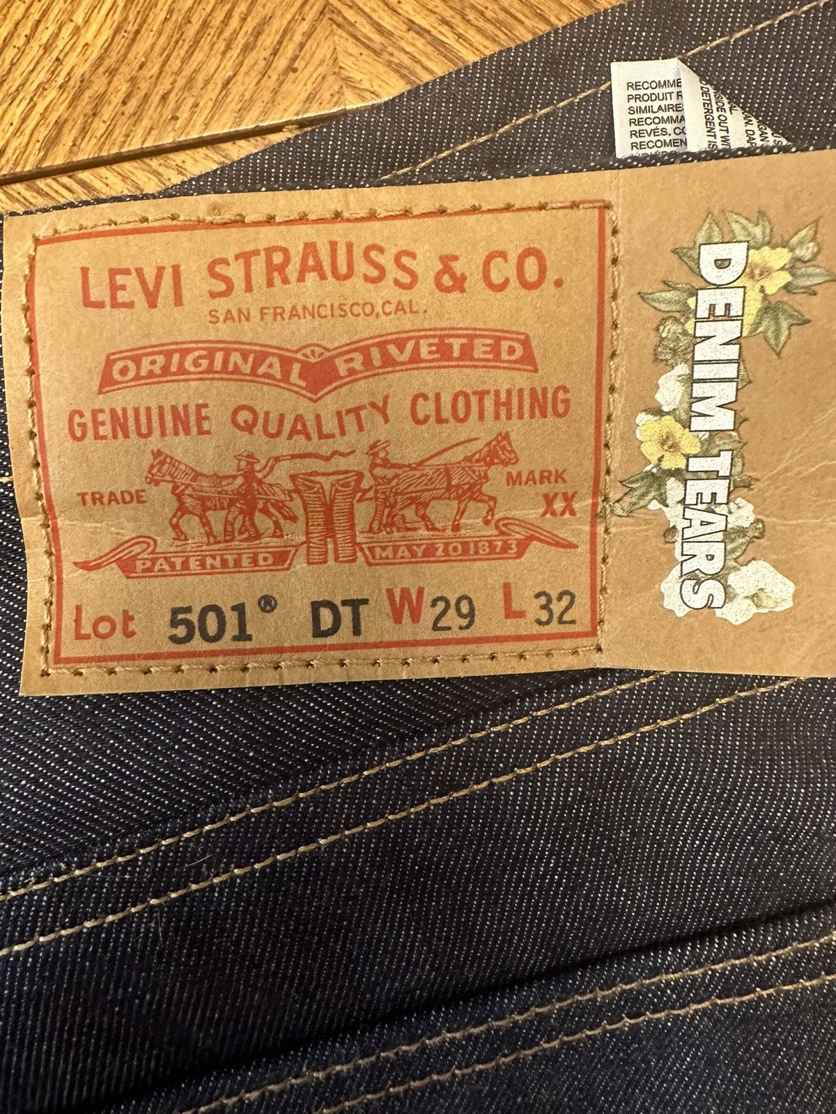 DENIM TEARS × Levi's Levi’s Denim Tears Dark Wash 501 Jeans Size US 29 - 3 Thumbnail