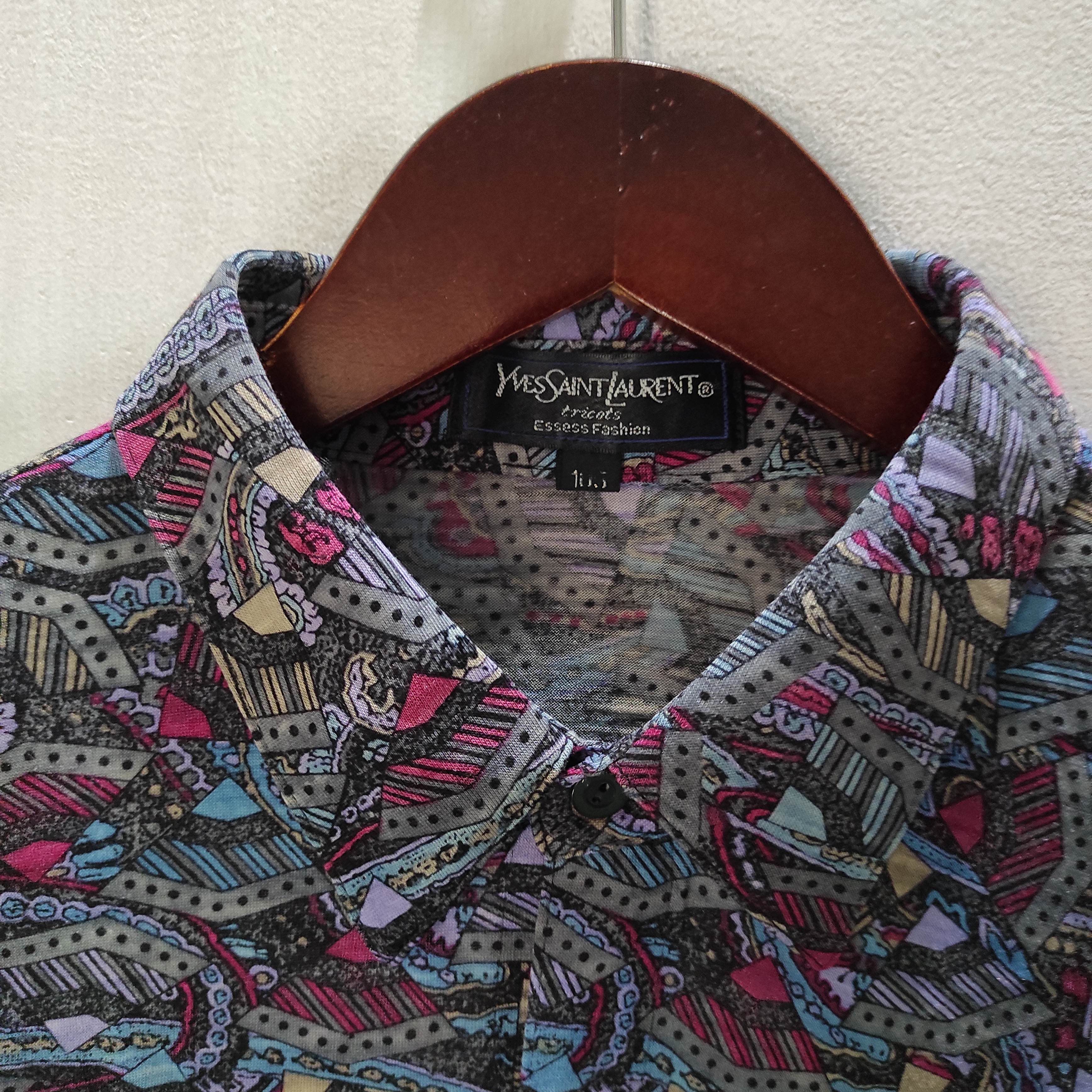Yves Saint Laurent 💥RARE💥 YSL Yves Saint Laurent Tricots Patern Shirt Size US L / EU 52-54 / 3 - 6 Thumbnail