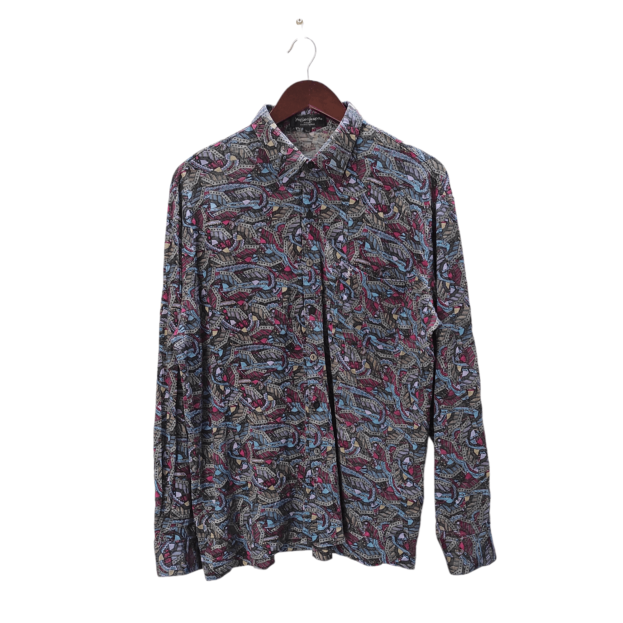 Yves Saint Laurent 💥RARE💥 YSL Yves Saint Laurent Tricots Patern Shirt Size US L / EU 52-54 / 3 - 1 Thumbnail