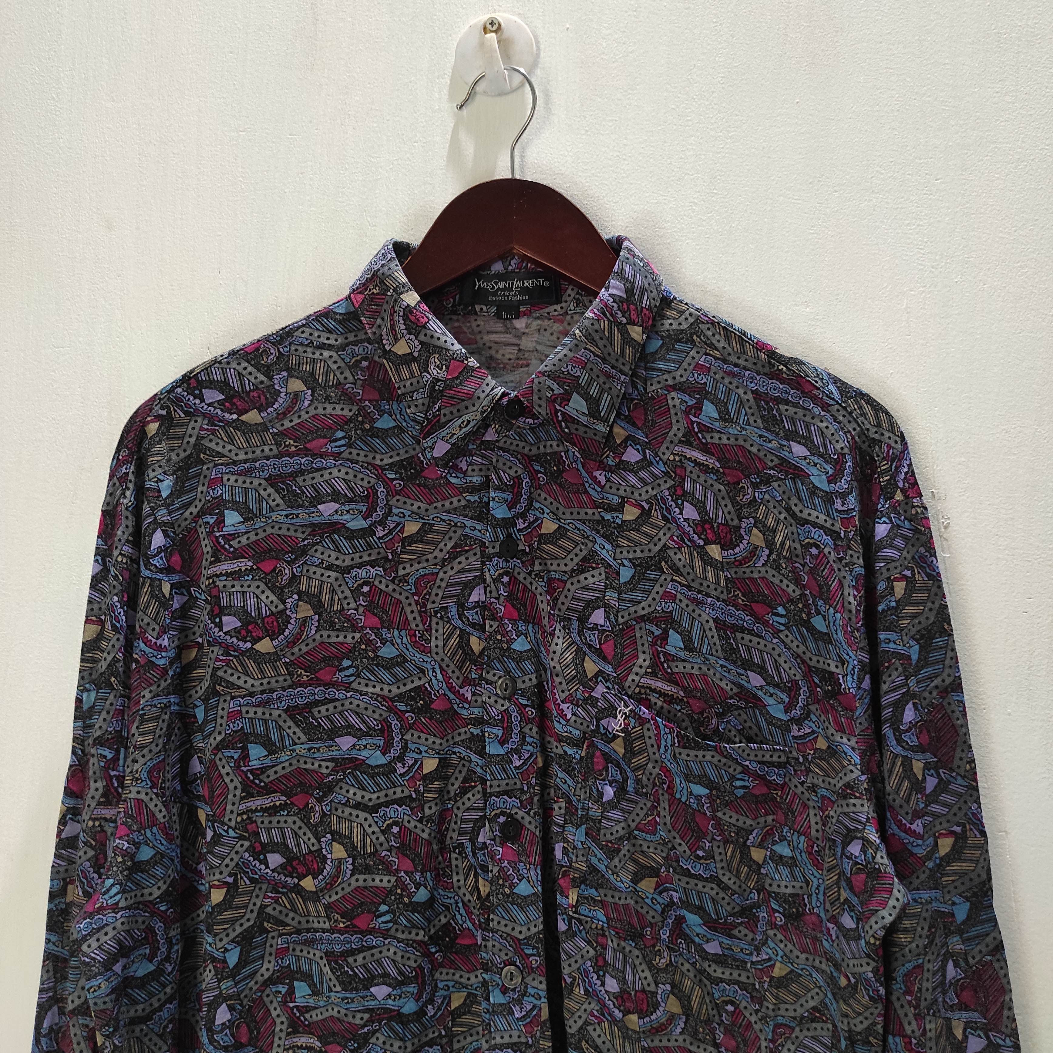 Yves Saint Laurent 💥RARE💥 YSL Yves Saint Laurent Tricots Patern Shirt Size US L / EU 52-54 / 3 - 2 Thumbnail