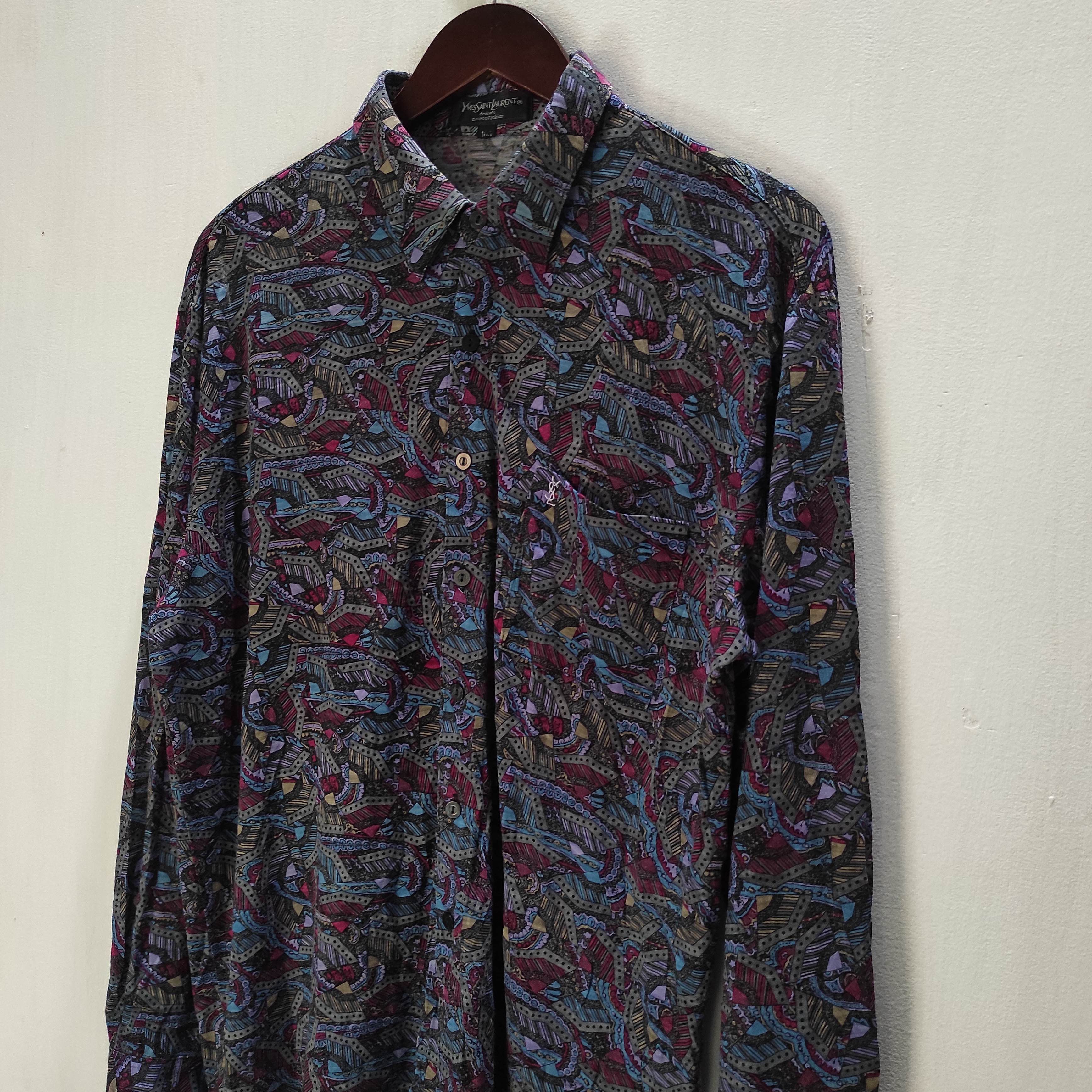 Yves Saint Laurent 💥RARE💥 YSL Yves Saint Laurent Tricots Patern Shirt Size US L / EU 52-54 / 3 - 3 Thumbnail