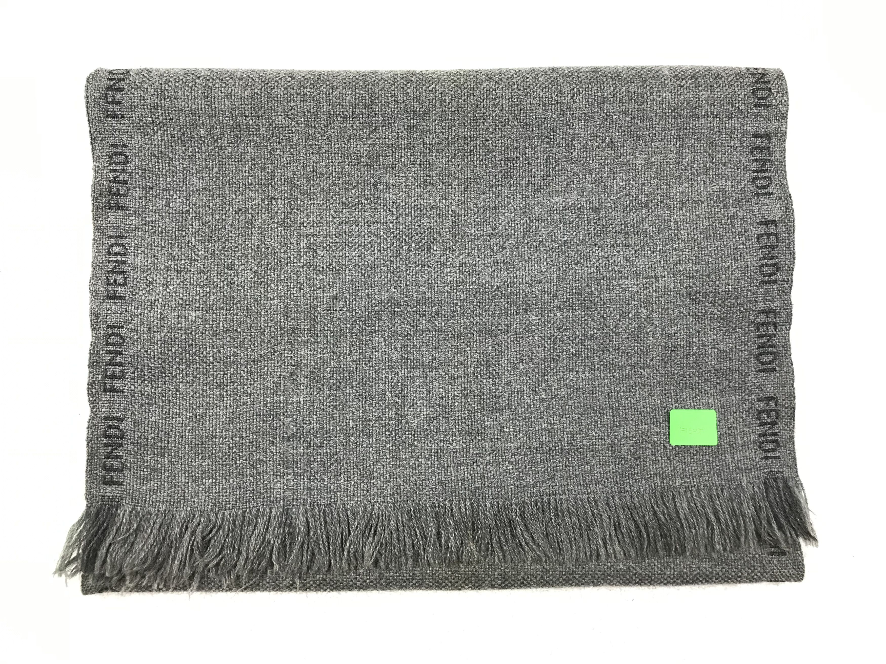 F1305 Vintage Fendi Winter Scarf Muffler Wool Cashmere
