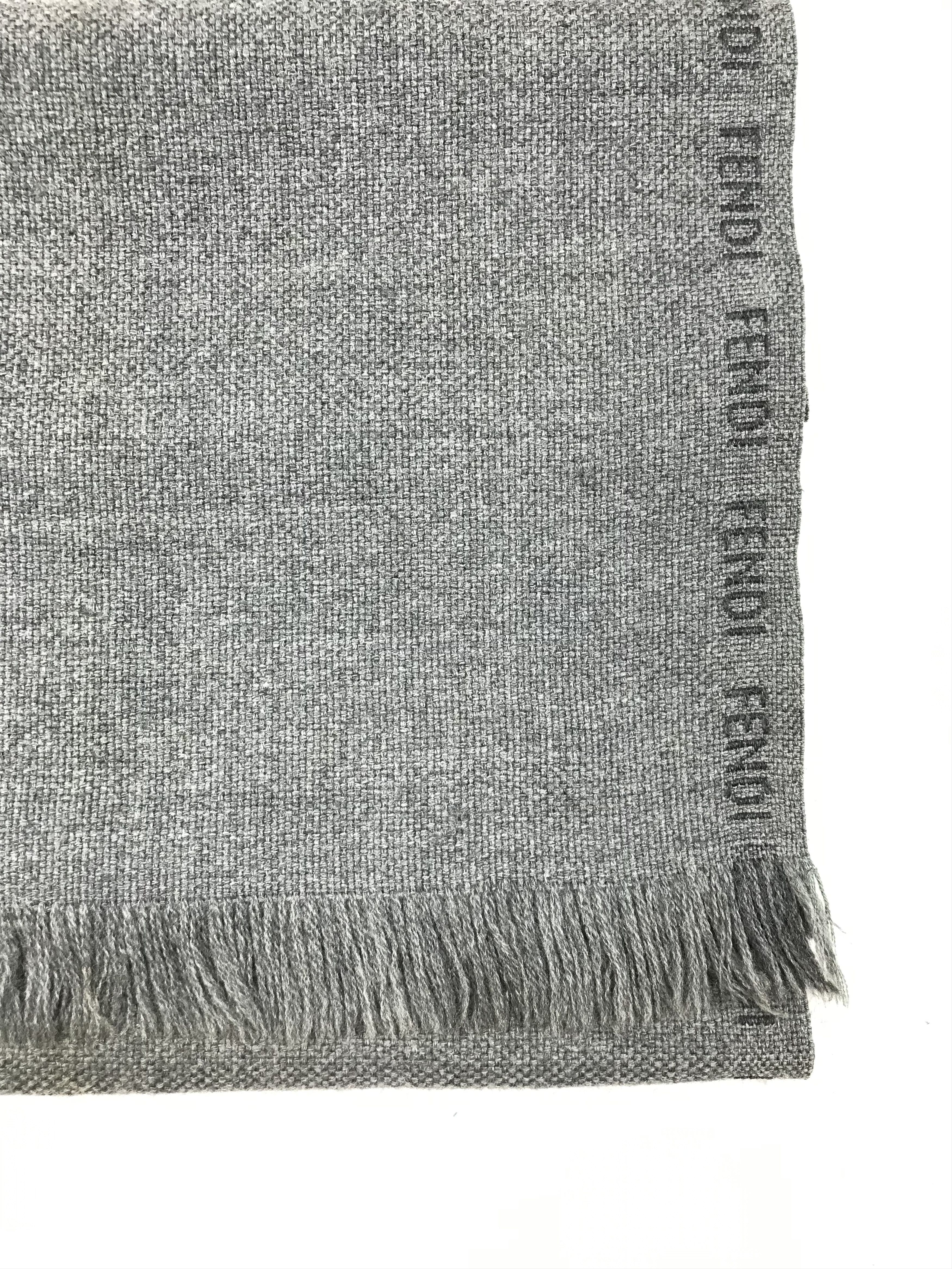 F1305 Vintage Fendi Winter Scarf Muffler Wool Cashmere