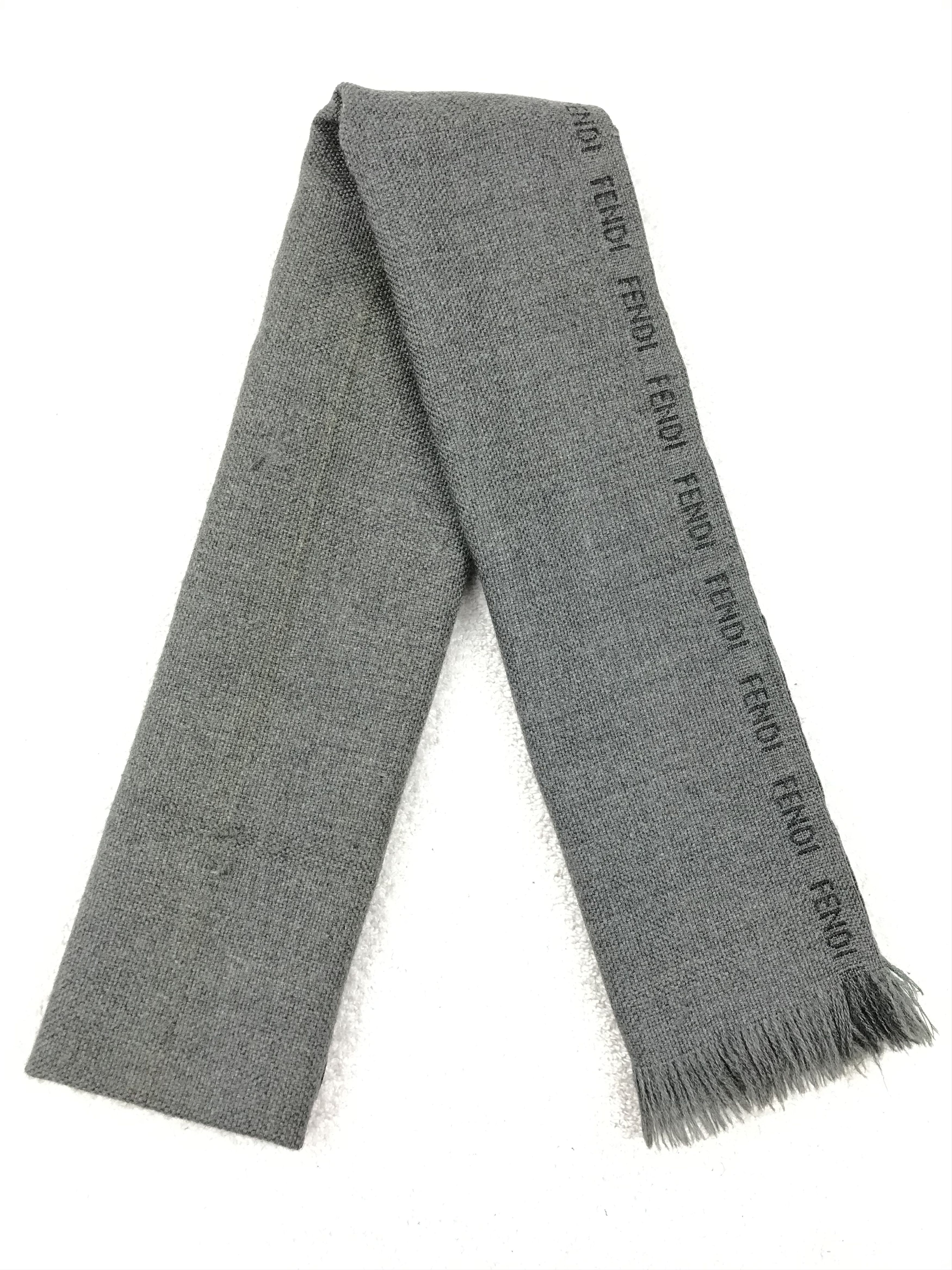 F1305 Vintage Fendi Winter Scarf Muffler Wool Cashmere