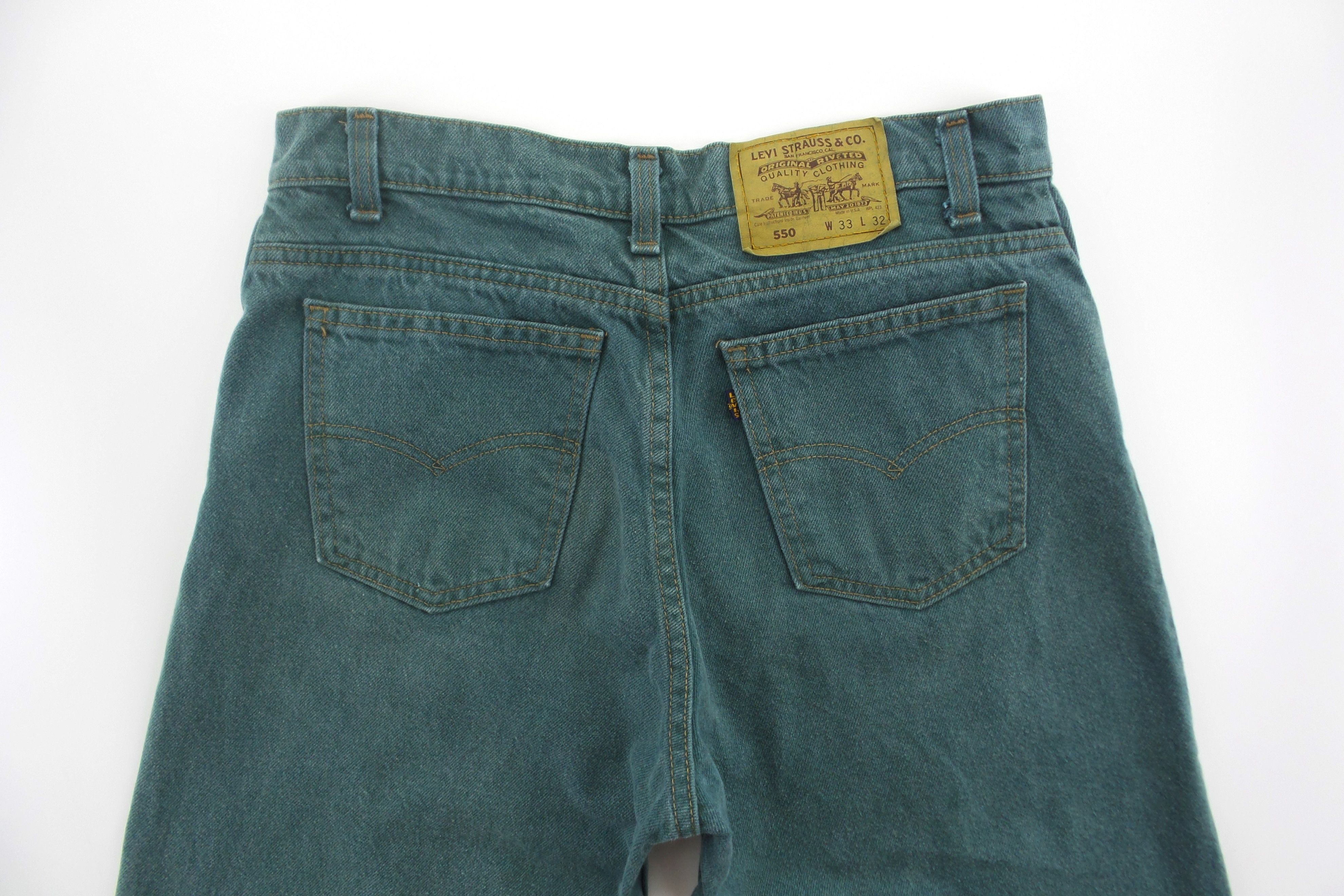 Levi's Levi's 550 Black Tab Green Jeans W32xL41.5 Size US 33 - 5 Thumbnail