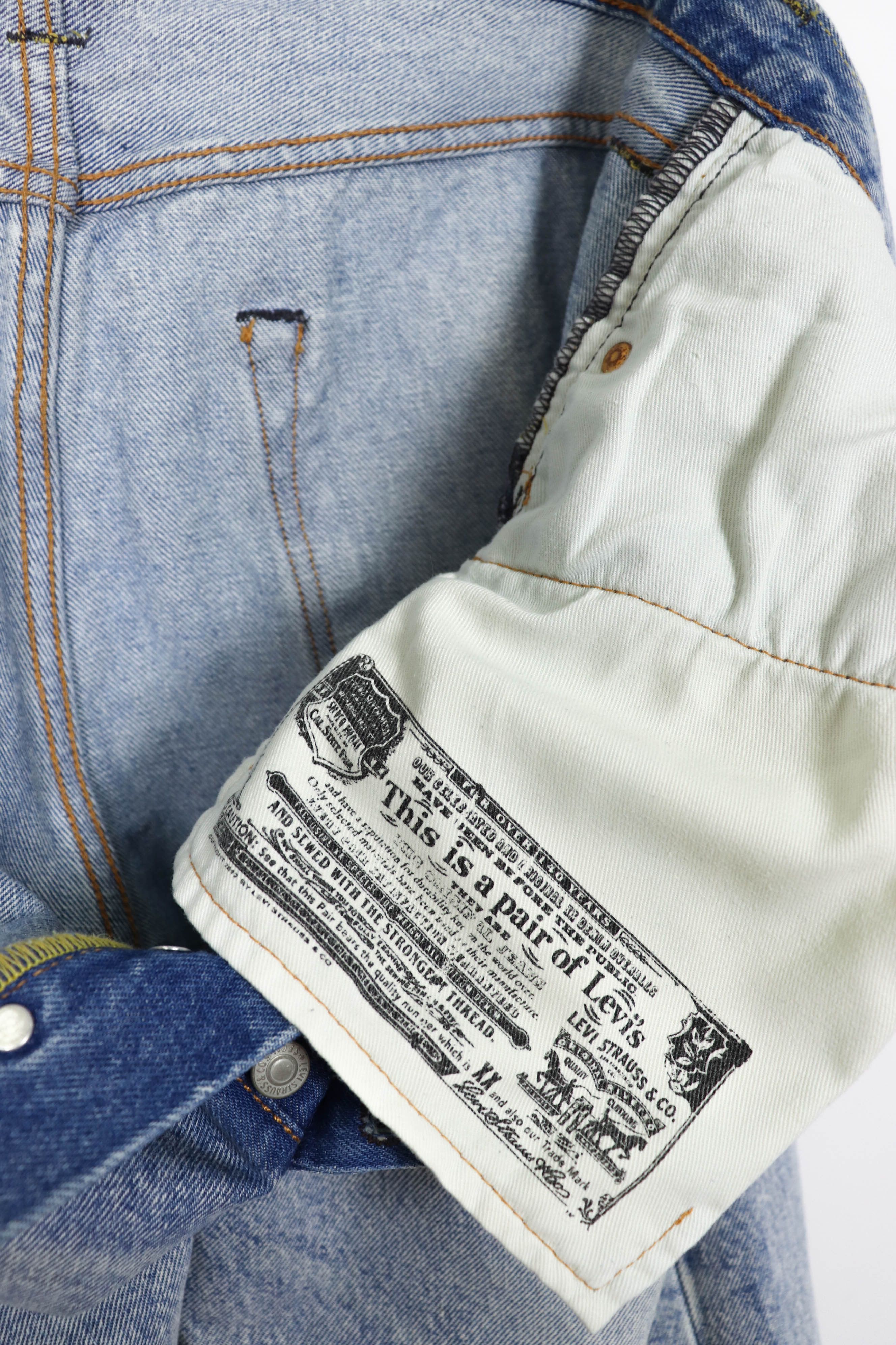 Levi's 501 CT Light Blue Washed Denim Coffee Tint Jeans