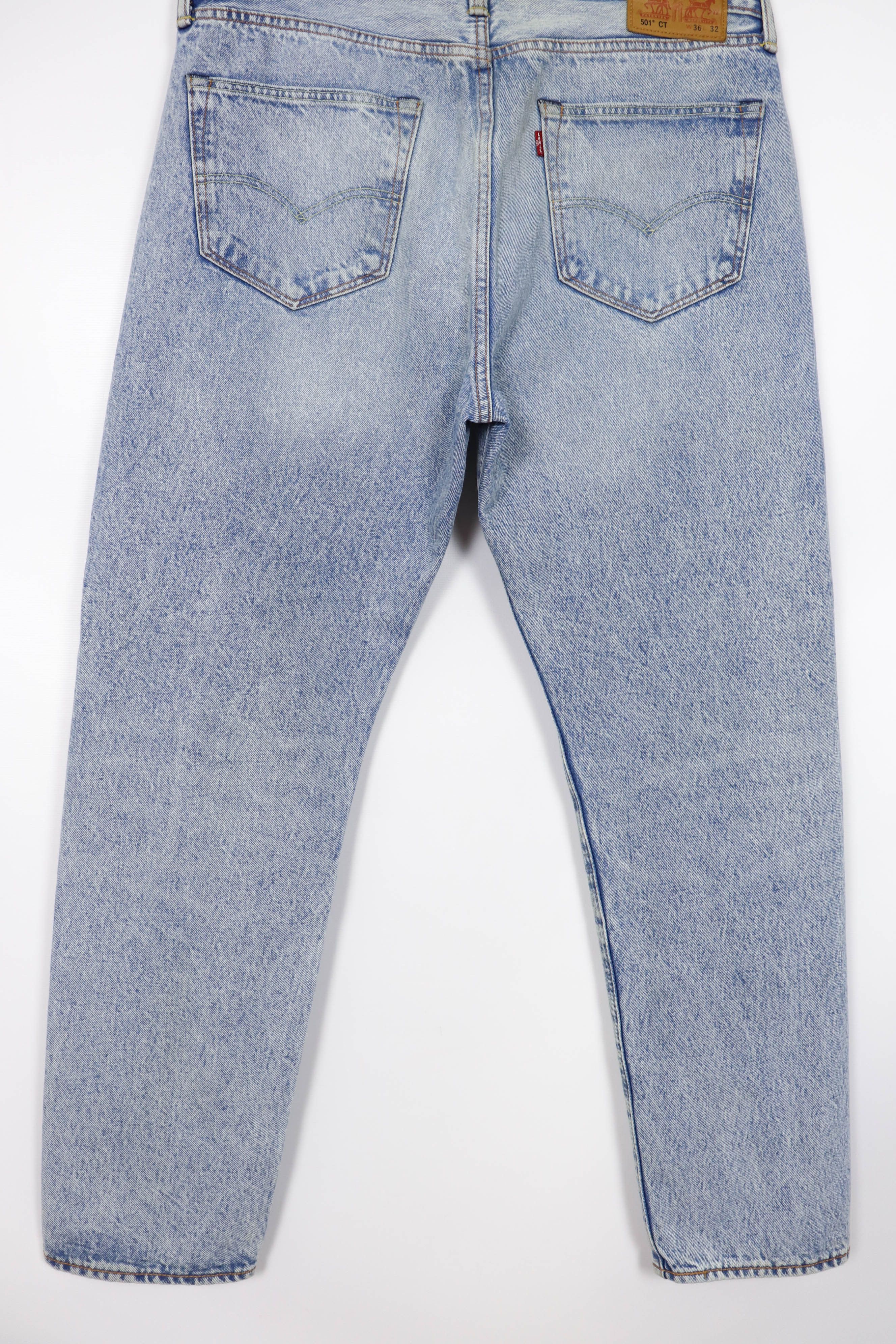 Levi's 501 CT Light Blue Washed Denim Coffee Tint Jeans