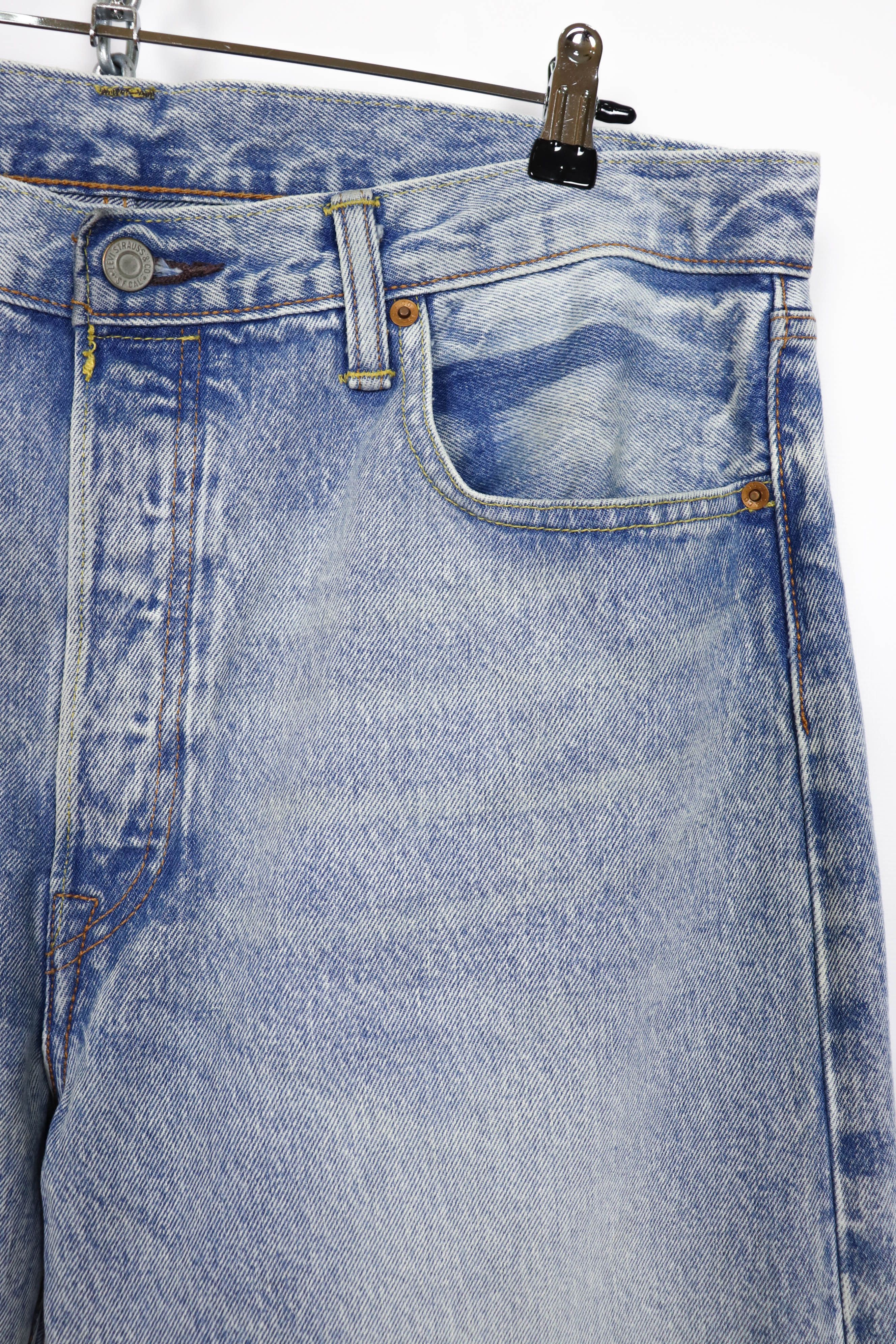 Levi's 501 CT Light Blue Washed Denim Coffee Tint Jeans