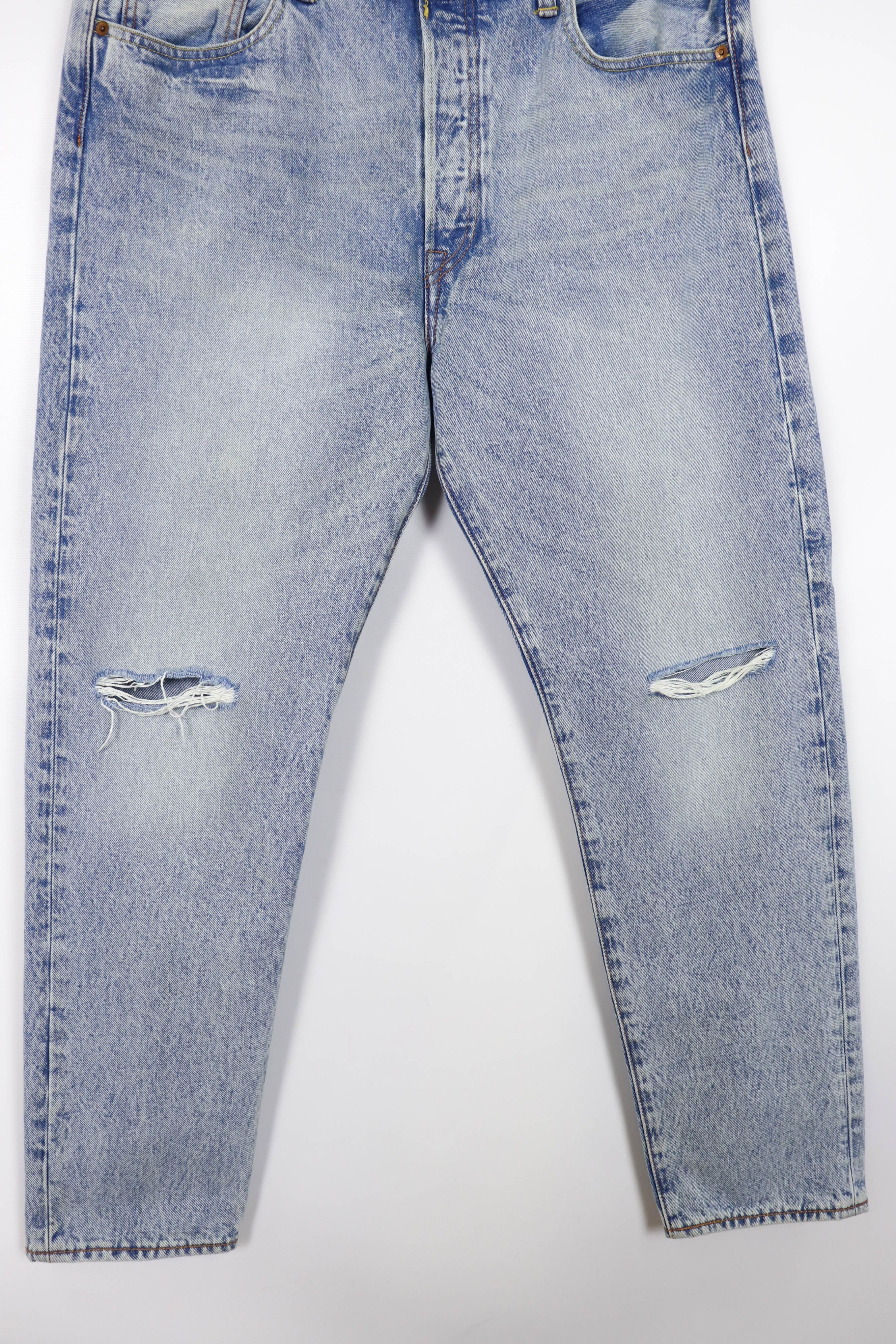Levi's 501 CT Light Blue Washed Denim Coffee Tint Jeans