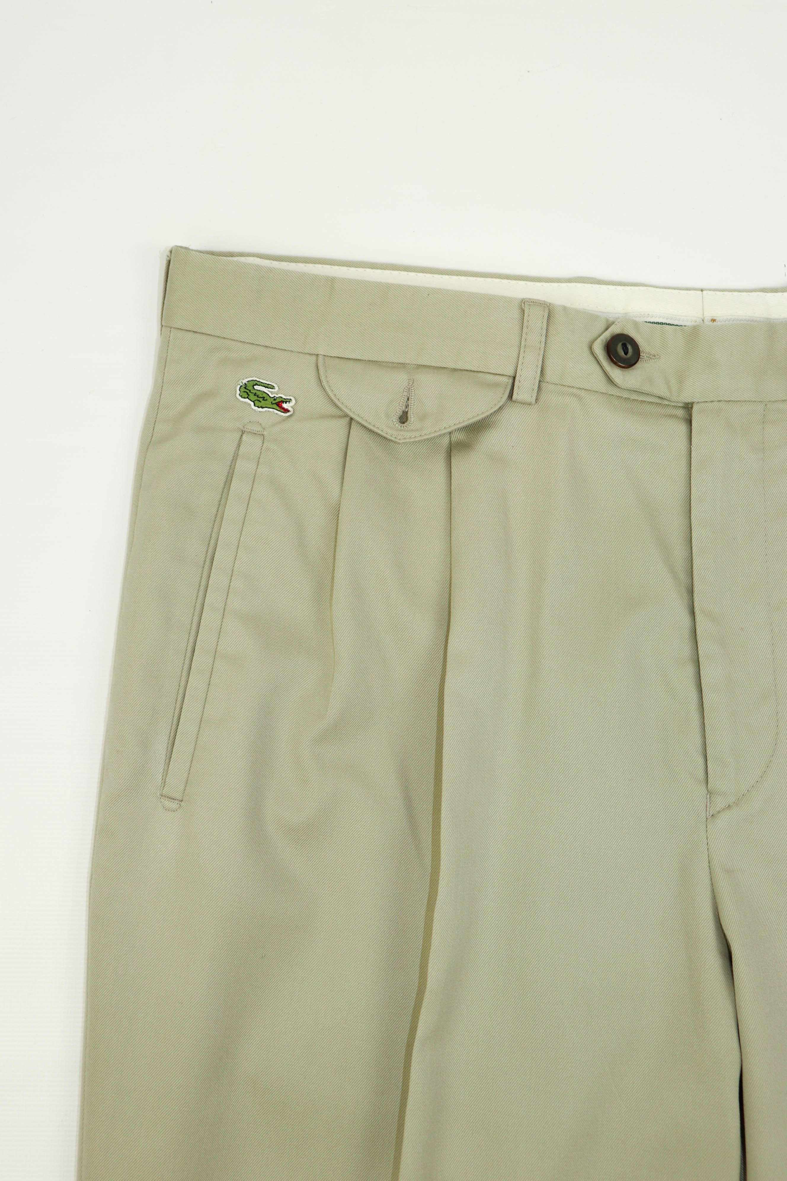Lacoste Vintage Lacoste Sand Beige Front Double Pleat Chino Pants Size US 36 / EU 52 - 6 Thumbnail