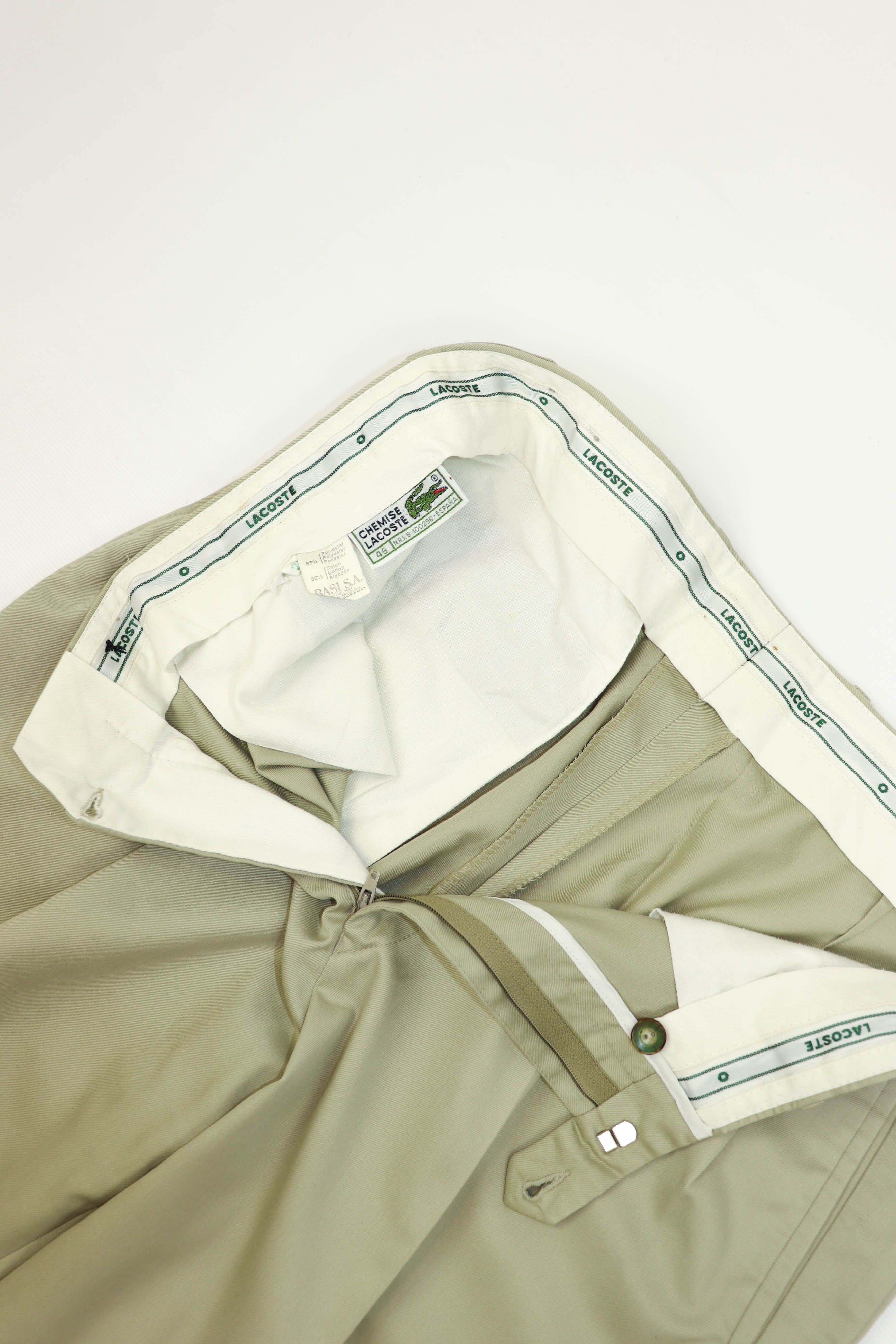 Lacoste Vintage Lacoste Sand Beige Front Double Pleat Chino Pants Size US 36 / EU 52 - 19 Thumbnail