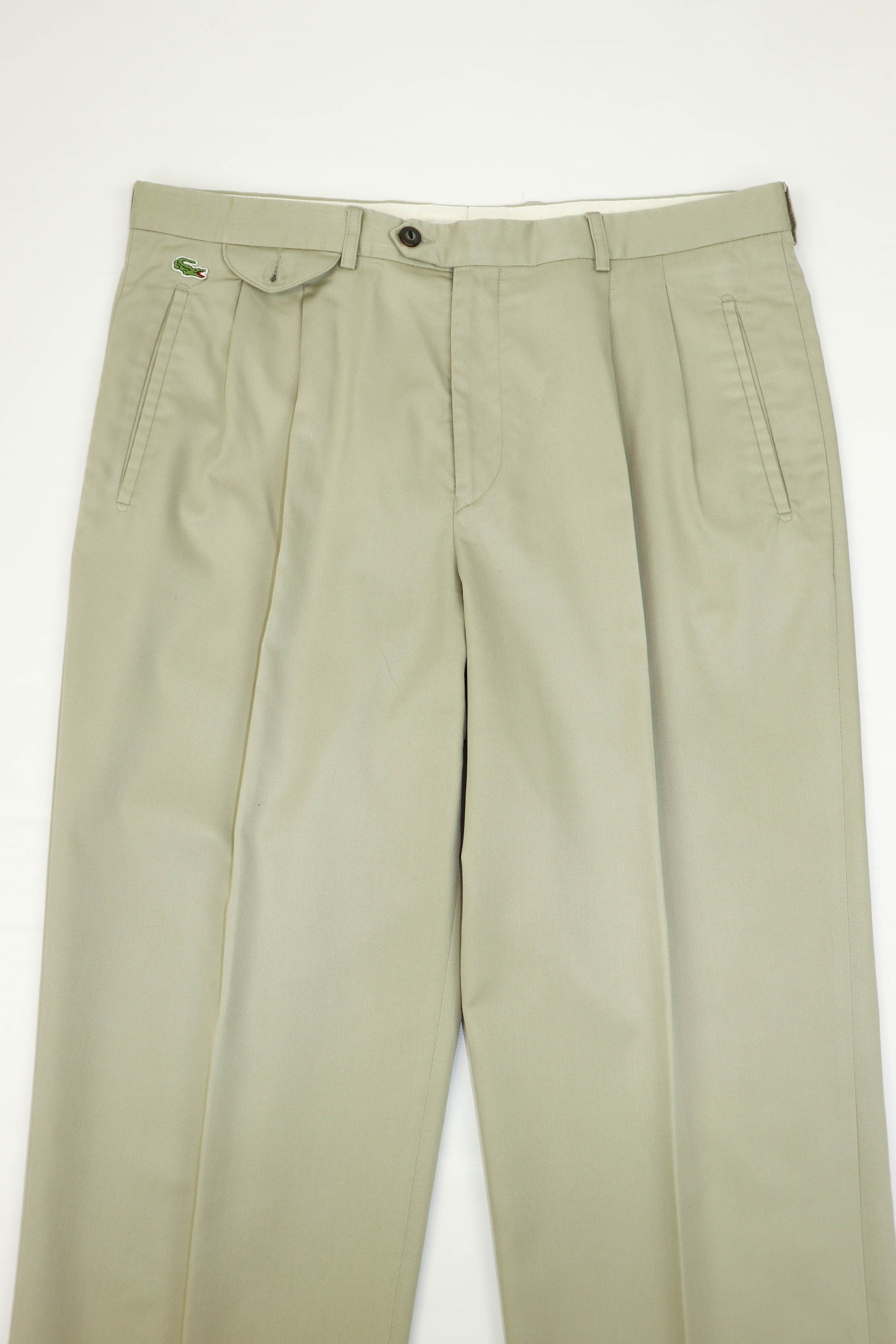 Lacoste Vintage Lacoste Sand Beige Front Double Pleat Chino Pants Size US 36 / EU 52 - 3 Thumbnail