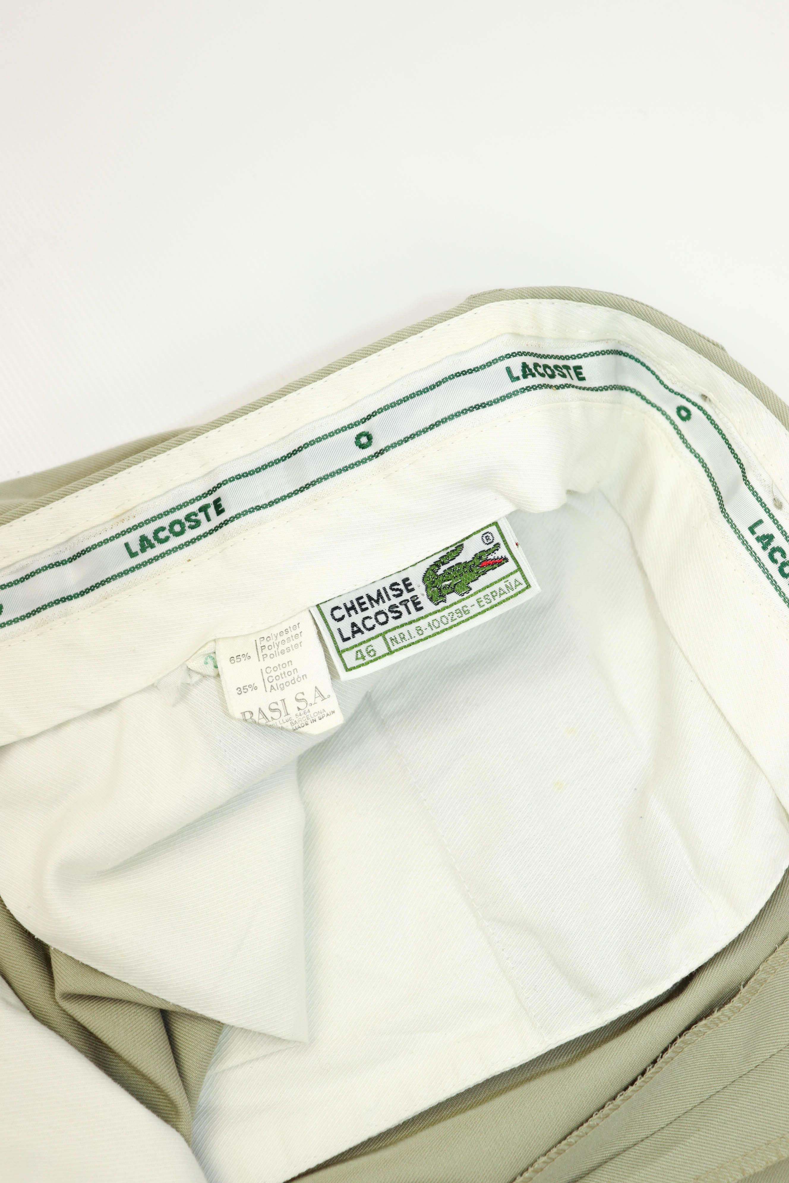 Lacoste Vintage Lacoste Sand Beige Front Double Pleat Chino Pants Size US 36 / EU 52 - 20 Thumbnail