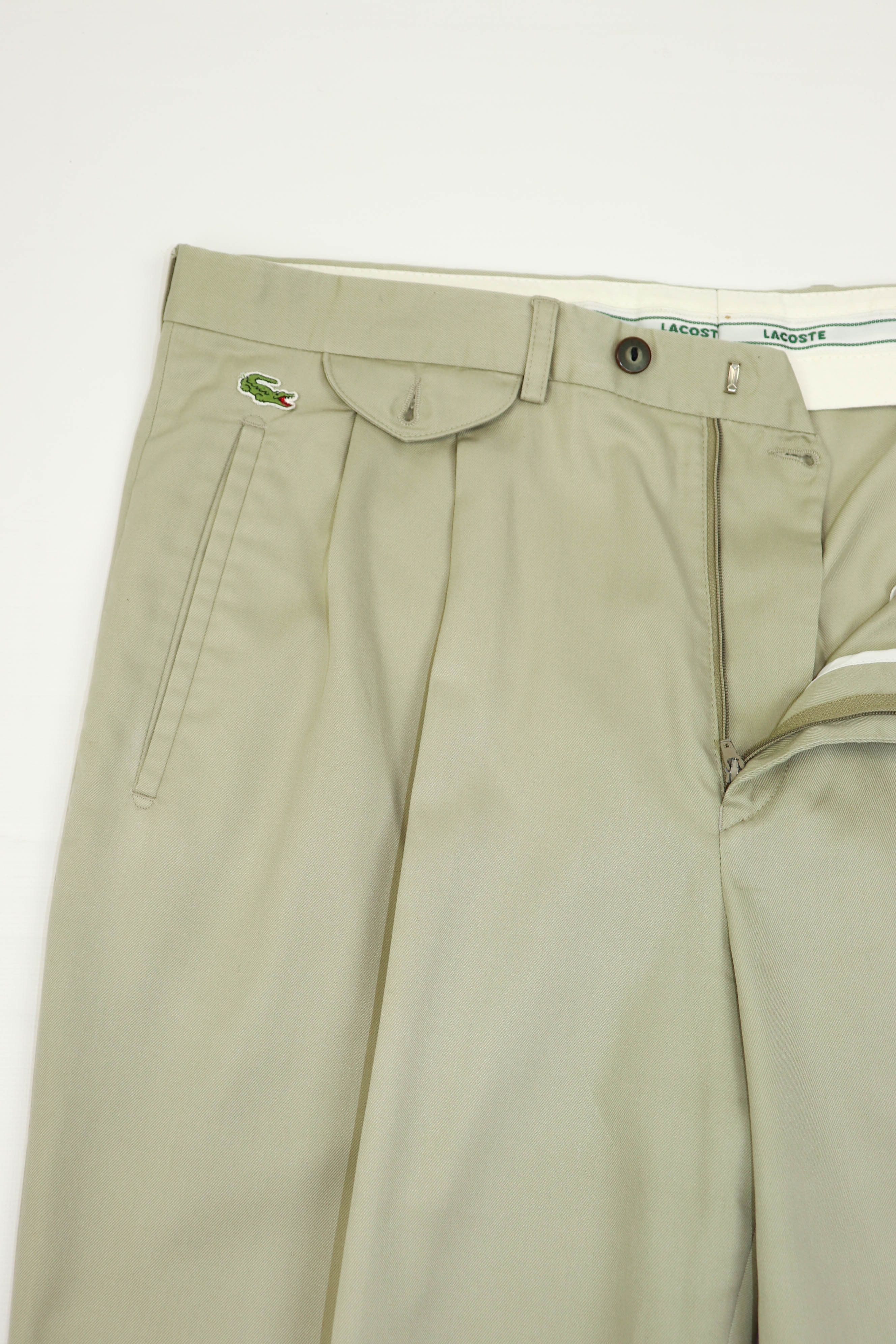 Lacoste Vintage Lacoste Sand Beige Front Double Pleat Chino Pants Size US 36 / EU 52 - 17 Thumbnail
