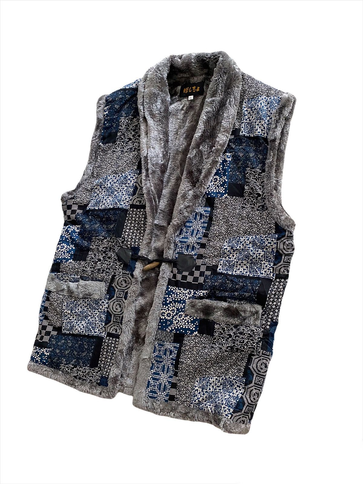Blue Blue Japan × Japanese Brand × Vintage Vintage samurai 70s traditional Pachwork 🇯🇵 vest Size US L / EU 52-54 / 3 - 1 Thumbnail
