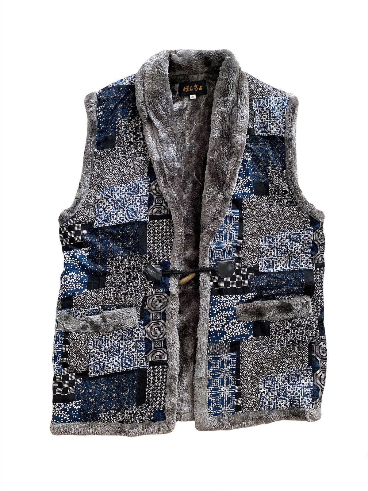 Blue Blue Japan × Japanese Brand × Vintage Vintage samurai 70s traditional Pachwork 🇯🇵 vest Size US L / EU 52-54 / 3 - 2 Thumbnail