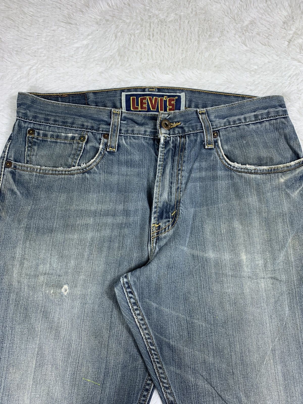 Levi's × Vintage Vintage Levis 527 Boot Cut Faded Blue Jeans. Distressed Size 32" / US 10 / IT 46 - 8 Thumbnail