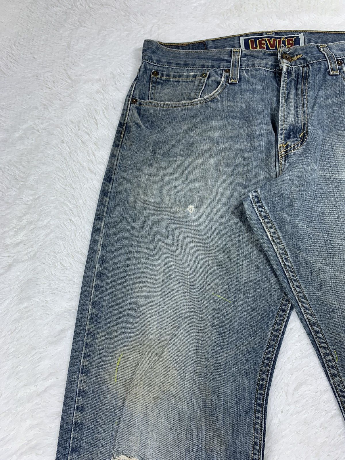 Levi's × Vintage Vintage Levis 527 Boot Cut Faded Blue Jeans. Distressed Size 32" / US 10 / IT 46 - 6 Thumbnail