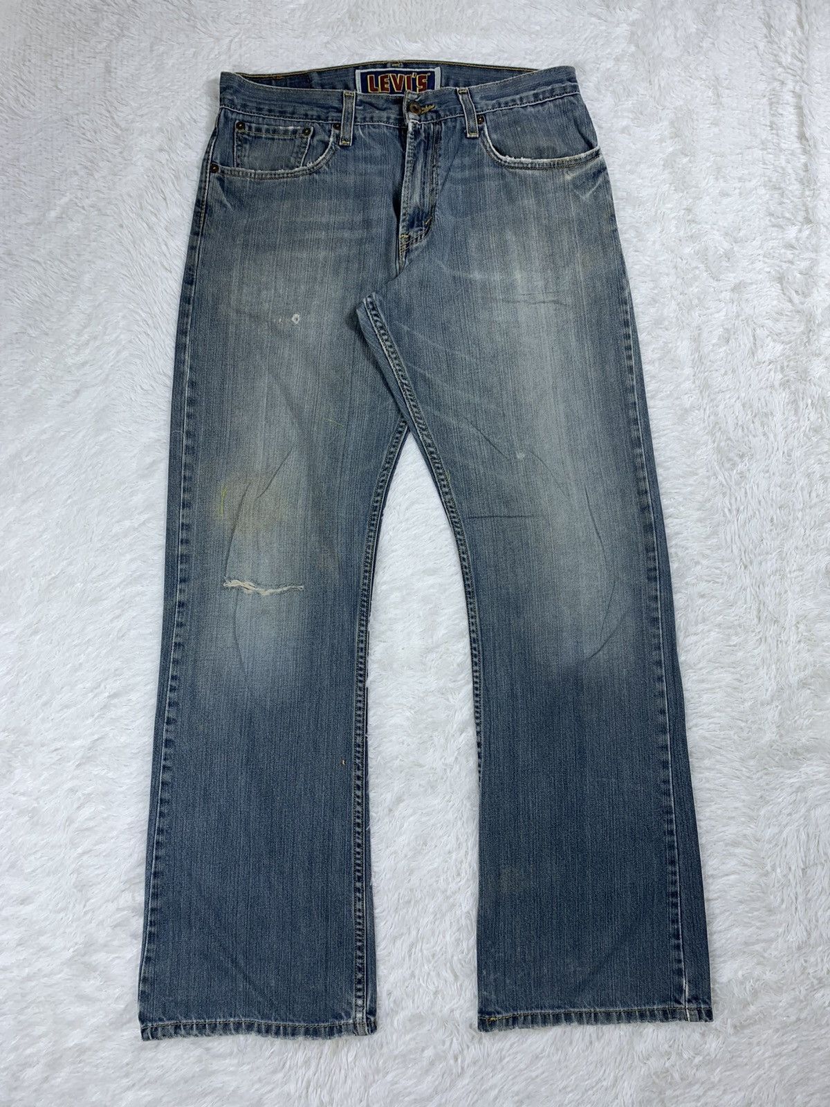 Levi's × Vintage Vintage Levis 527 Boot Cut Faded Blue Jeans. Distressed Size 32" / US 10 / IT 46 - 1 Thumbnail
