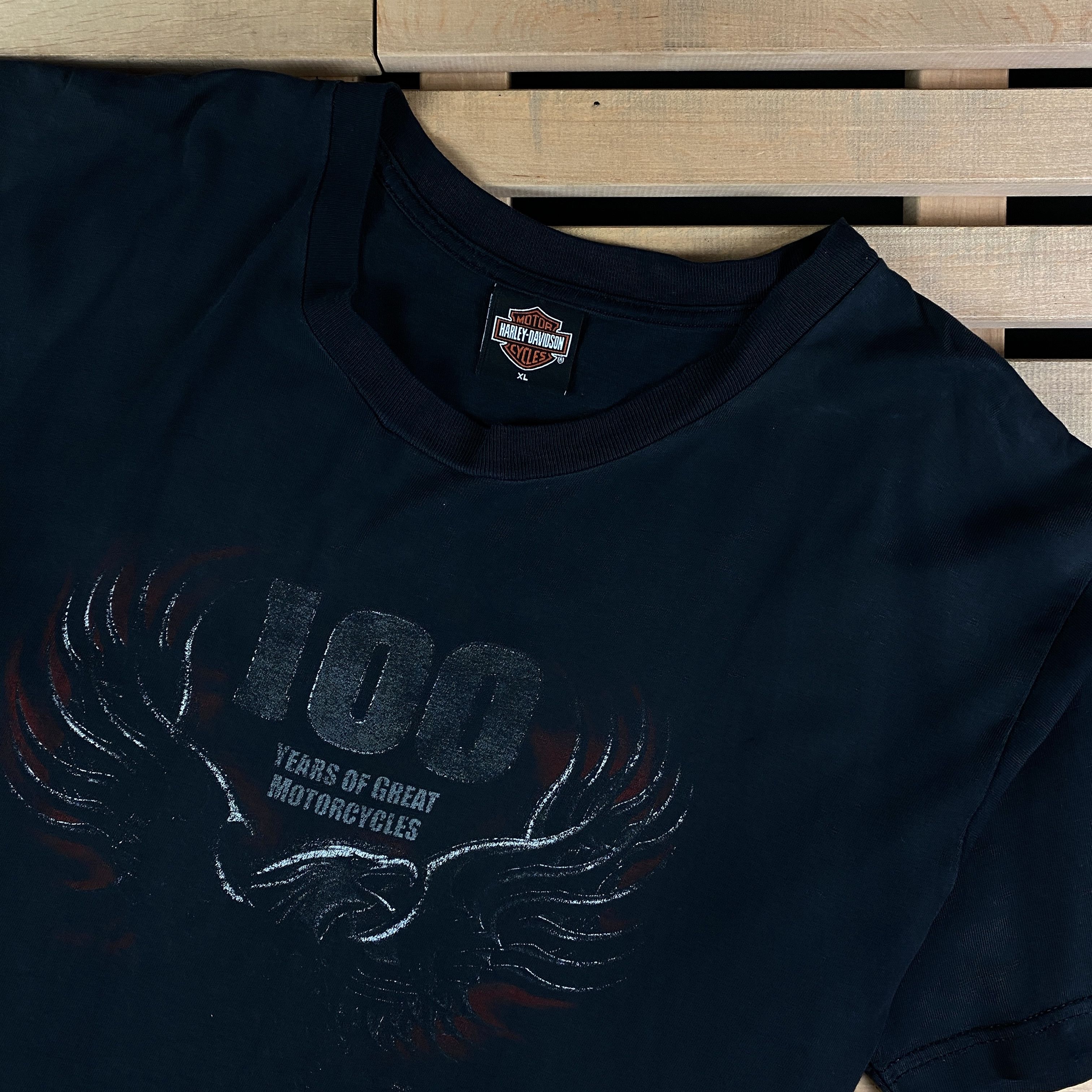 Band Tees Mens Vintage T Shirt Harley Davidson 100 years Size XL Size US XL / EU 56 / 4 - 2 Thumbnail