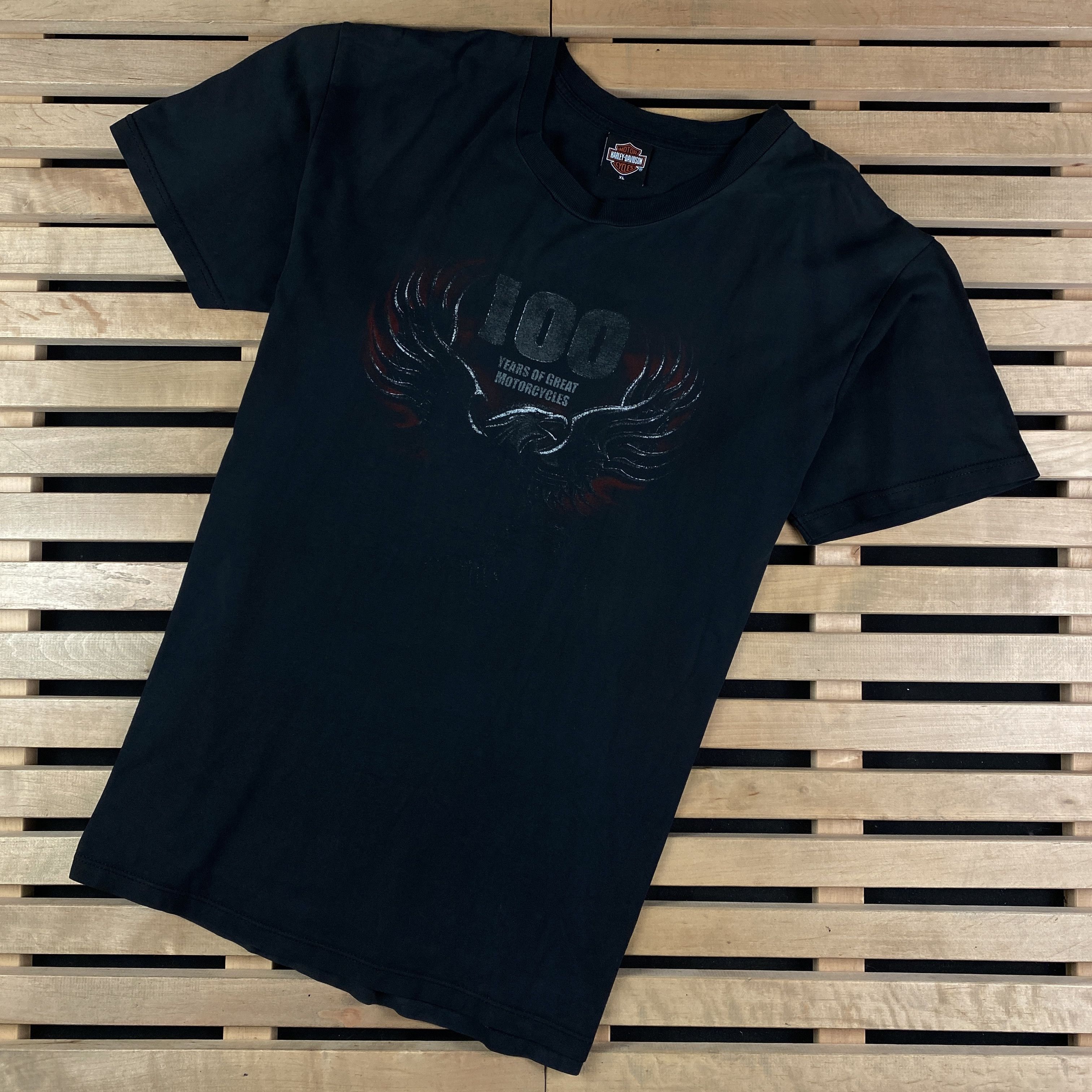 Band Tees Mens Vintage T Shirt Harley Davidson 100 years Size XL Size US XL / EU 56 / 4 - 1 Thumbnail