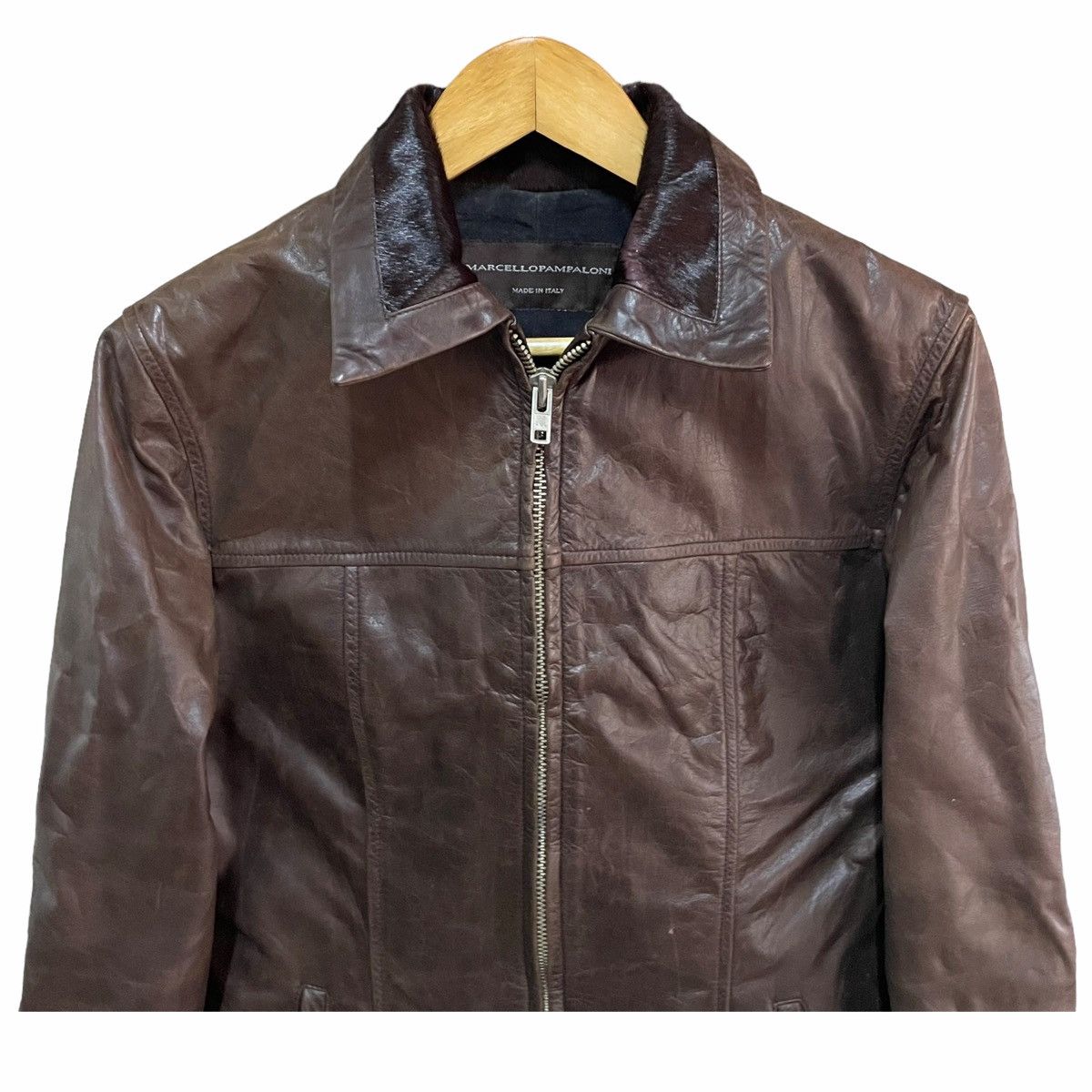 Other × Vera Pelle 💥 MARCELLO PAMPALONI LEATHER JACKET Size US M / EU 48-50 / 2 - 4 Thumbnail
