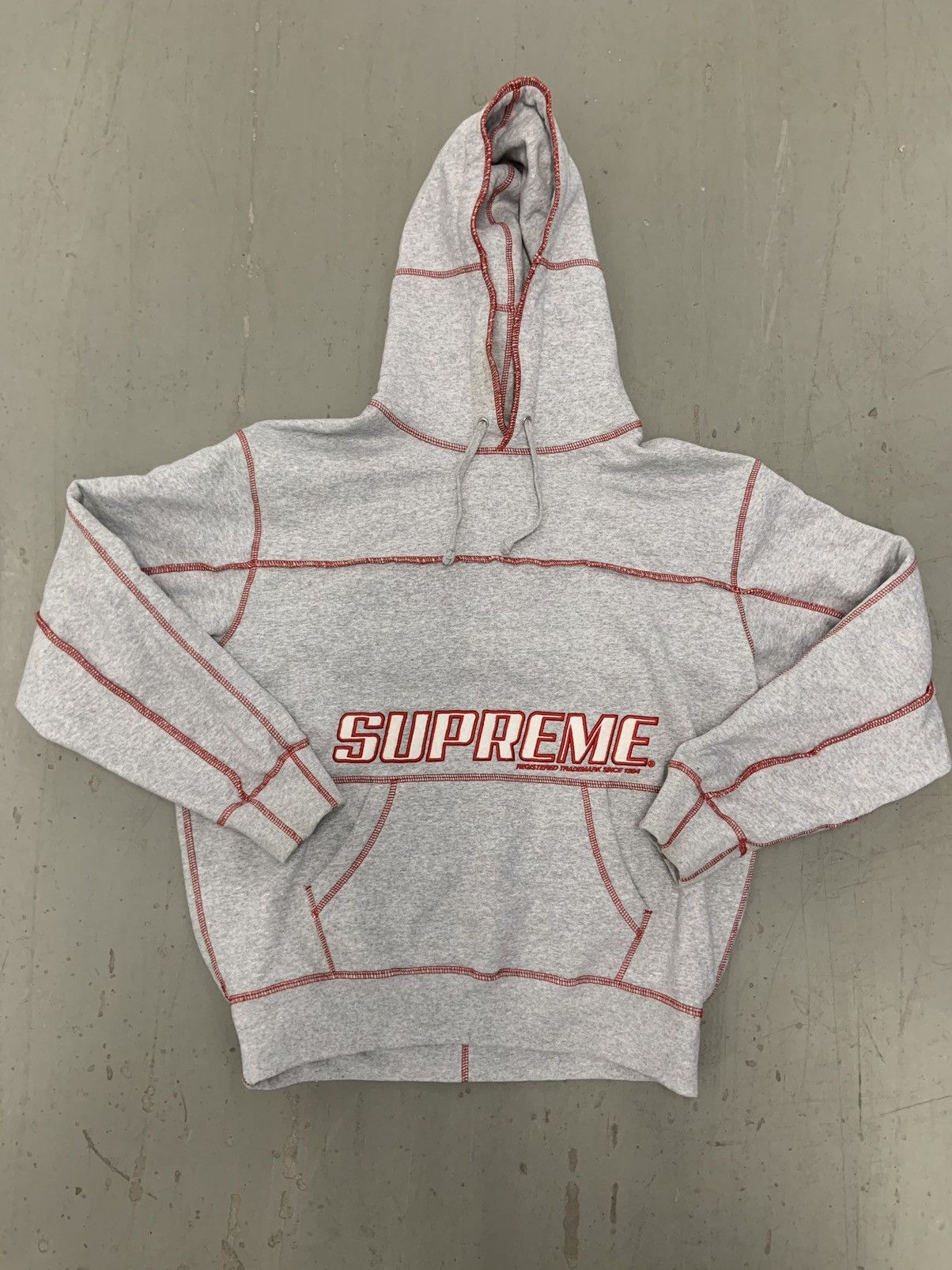 supreme Trademark 込み上げ Hooded Sweatshirt グレー 