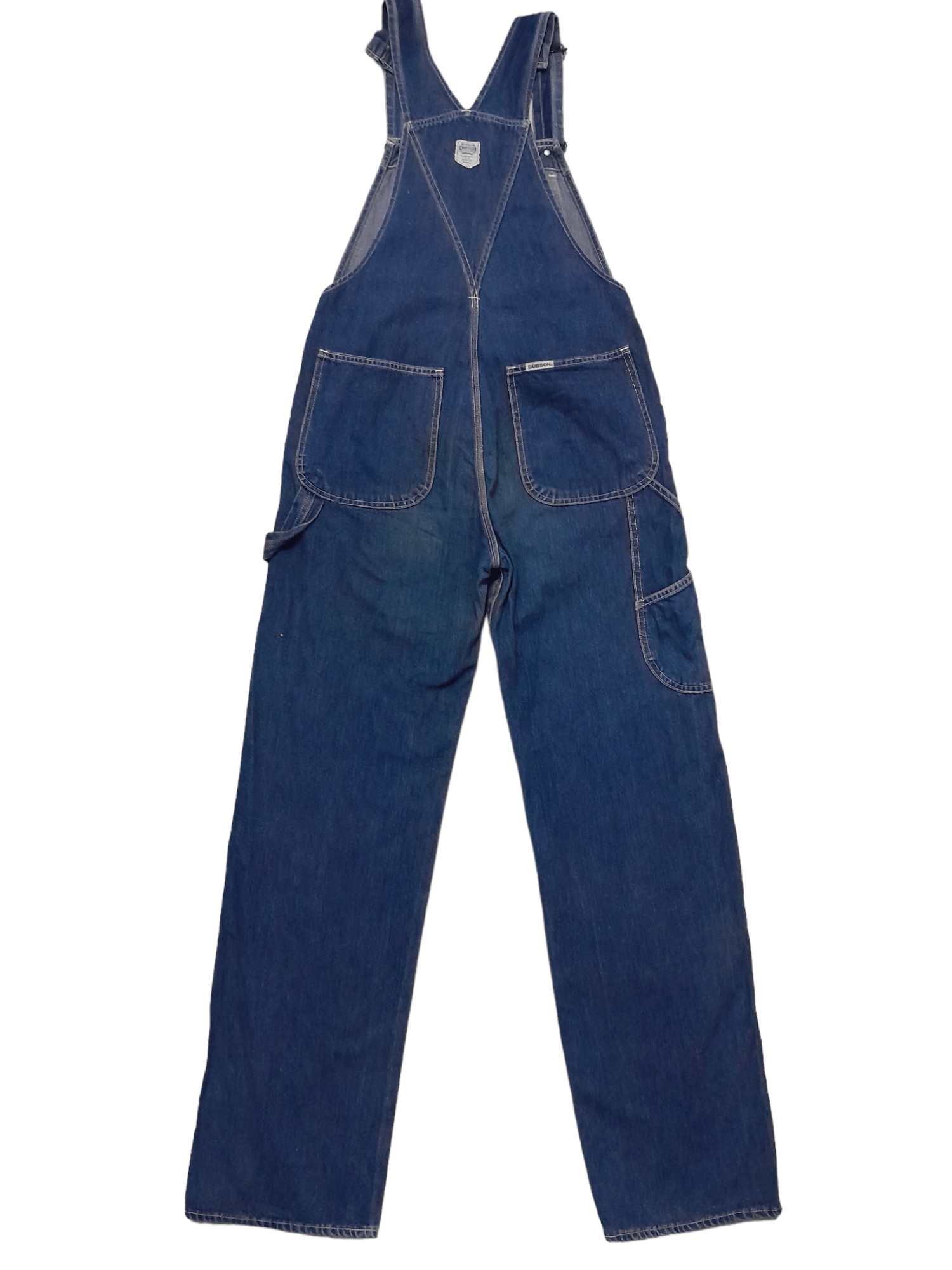 Japanese Brand 90s Bobson Indigo Denim Triple Stitches Overalls (E602) Size US 32 / EU 48 - 1 Thumbnail