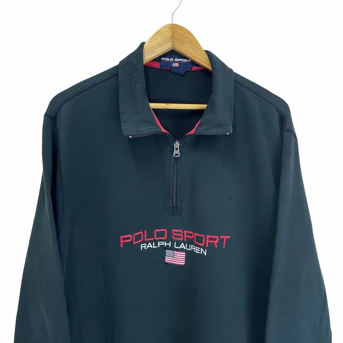 Polo Ralph Lauren × Vintage 💥 Vintage Polo Sport Halfzip Distressed Thrashed Sweater Size US XL / EU 56 / 4 - 4 Thumbnail