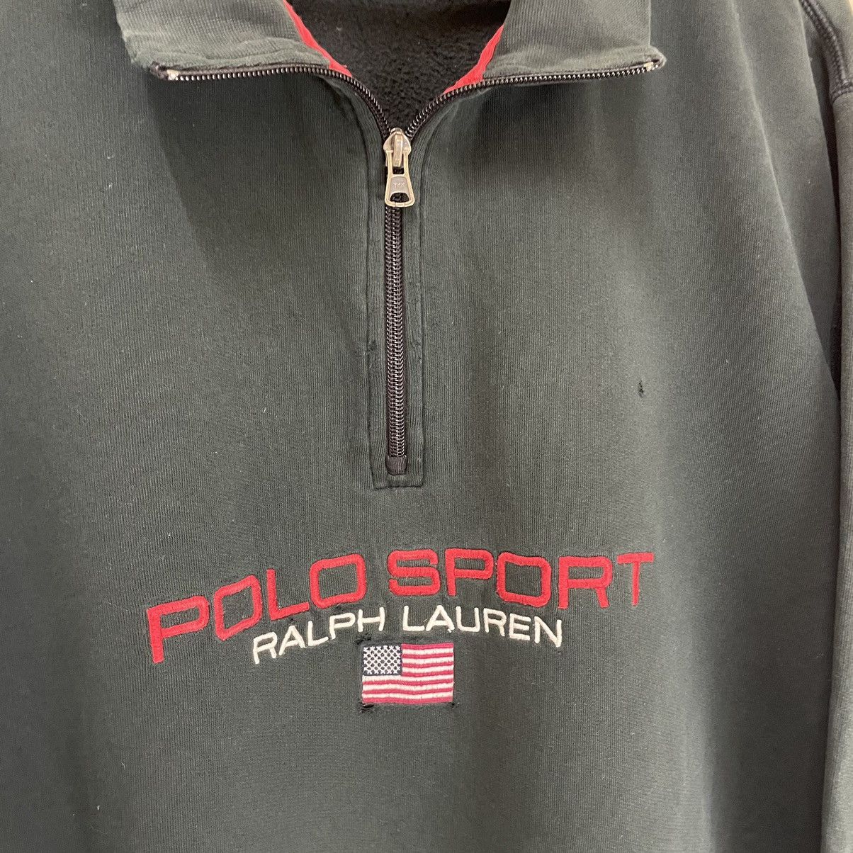 Polo Ralph Lauren × Vintage 💥 Vintage Polo Sport Halfzip Distressed Thrashed Sweater Size US XL / EU 56 / 4 - 7 Thumbnail